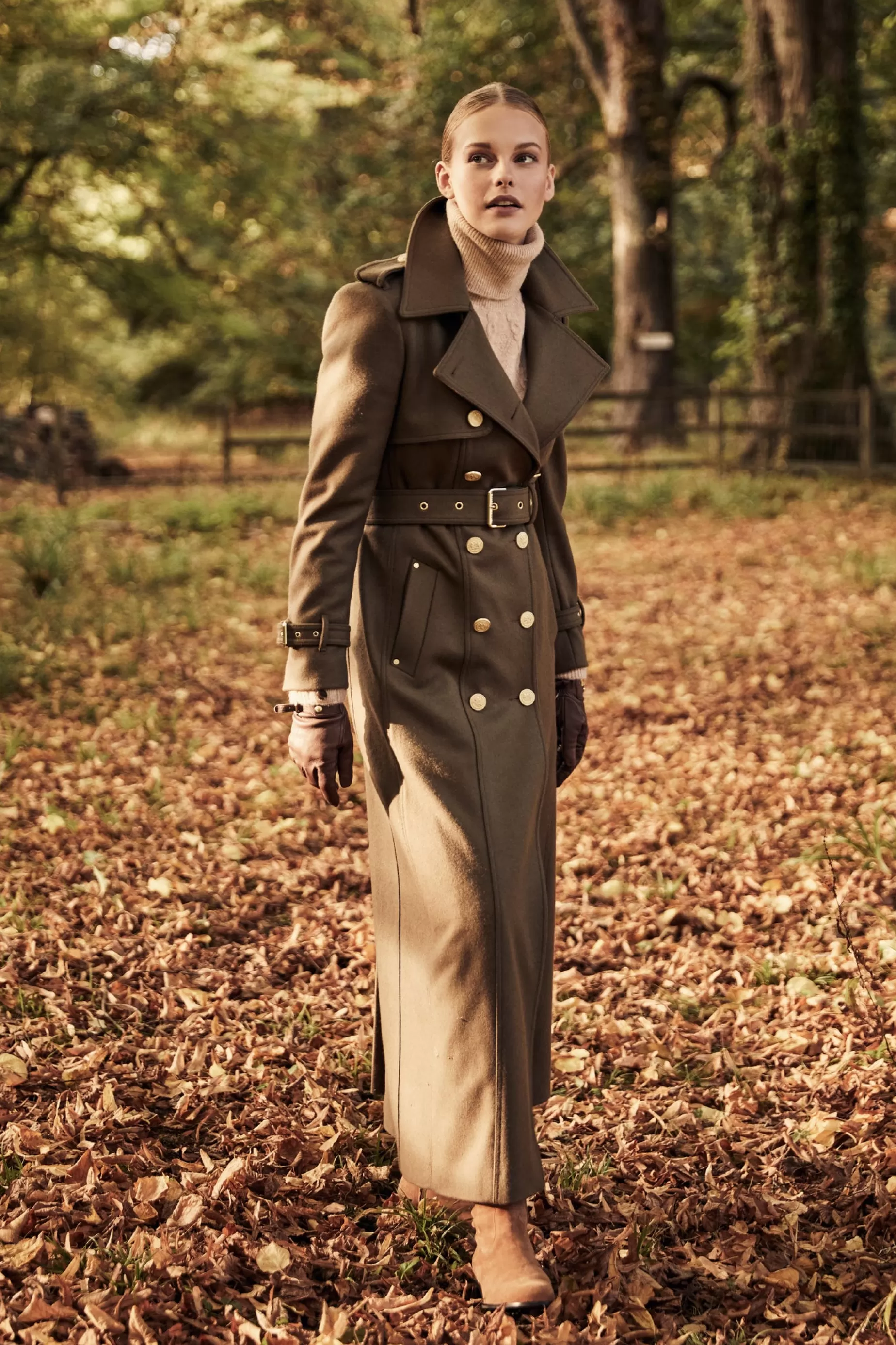 Holland Cooper Trench Coats | Coats>Full Length Chelsea Trench Coat Khaki