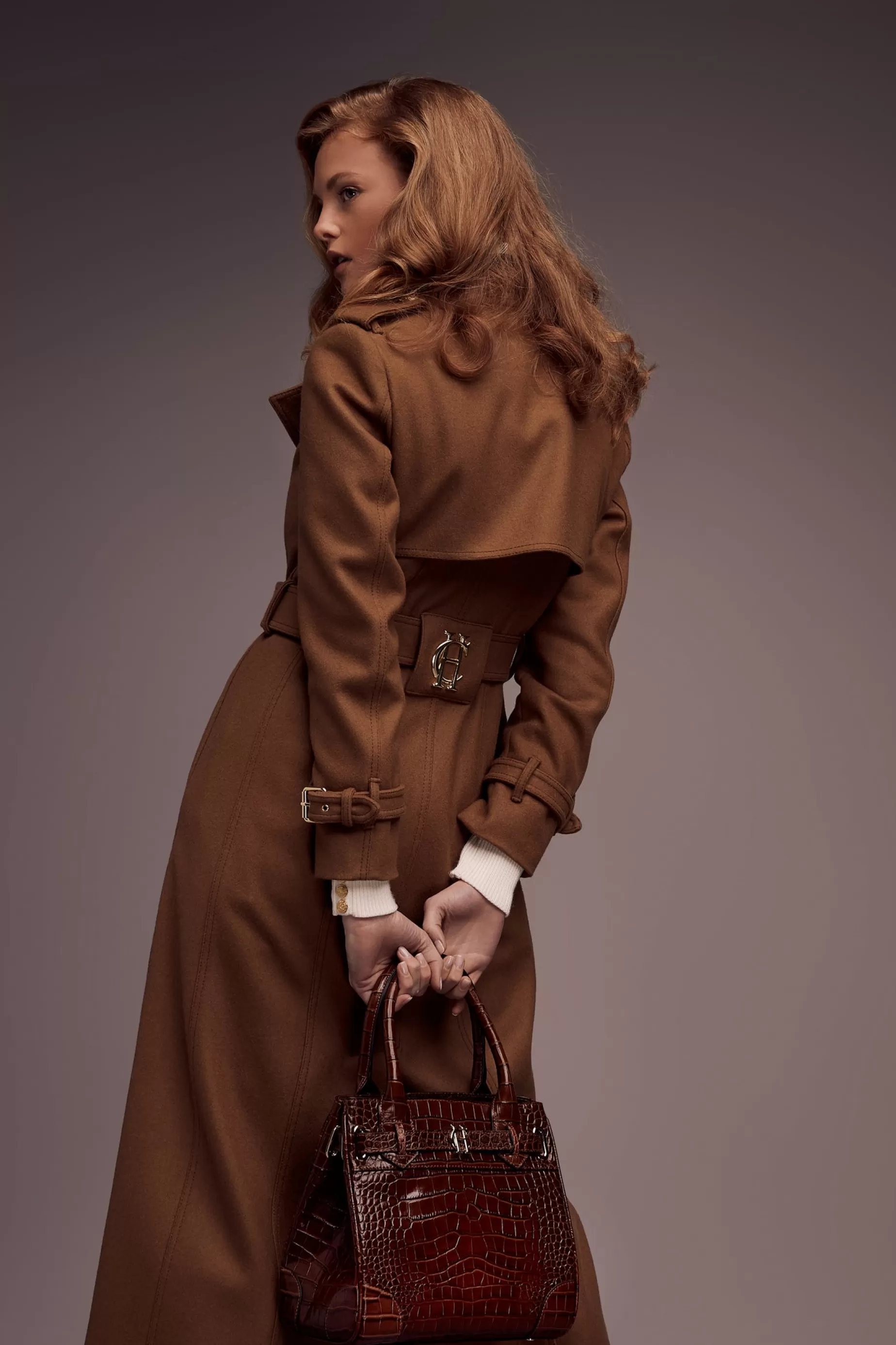 Holland Cooper Gifts For Her | Trench Coats>Full Length Chelsea Trench Coat Dark Camel