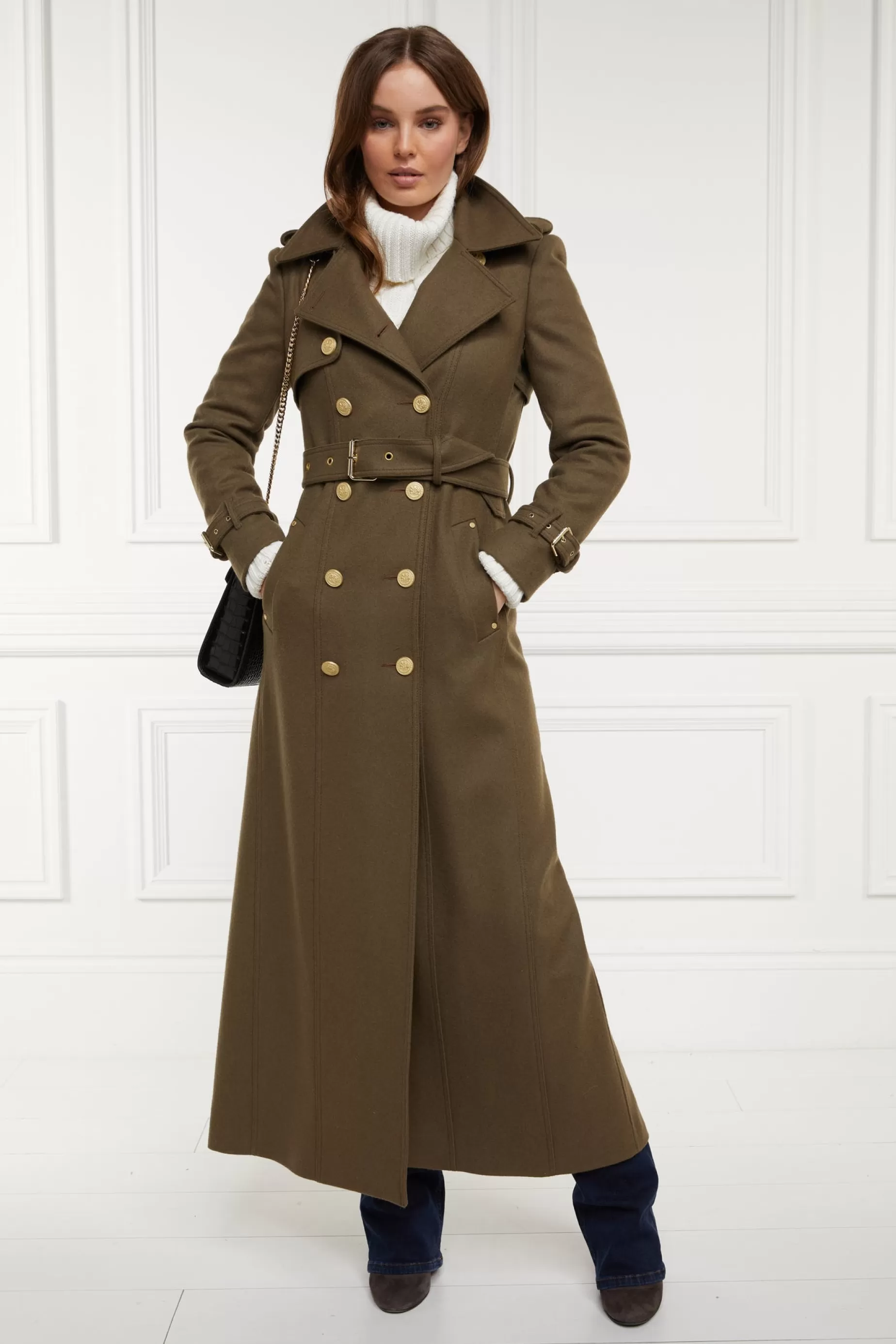 Holland Cooper Trench Coats | Coats>Full Length Chelsea Trench Coat Khaki