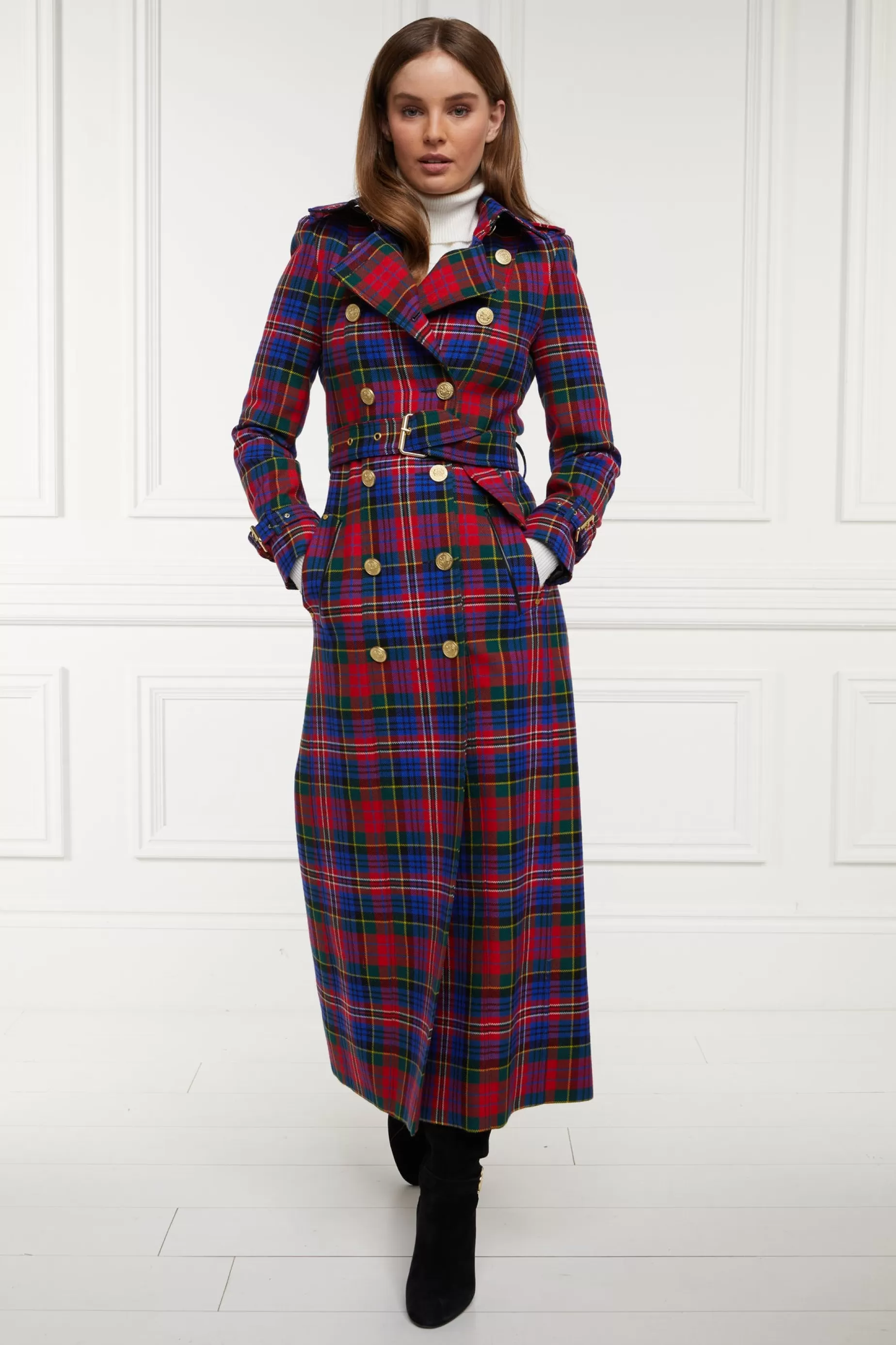 Holland Cooper Coats | In Stock Tailoring>Full Length Marlborough Trench Coat Macpherson Tartan