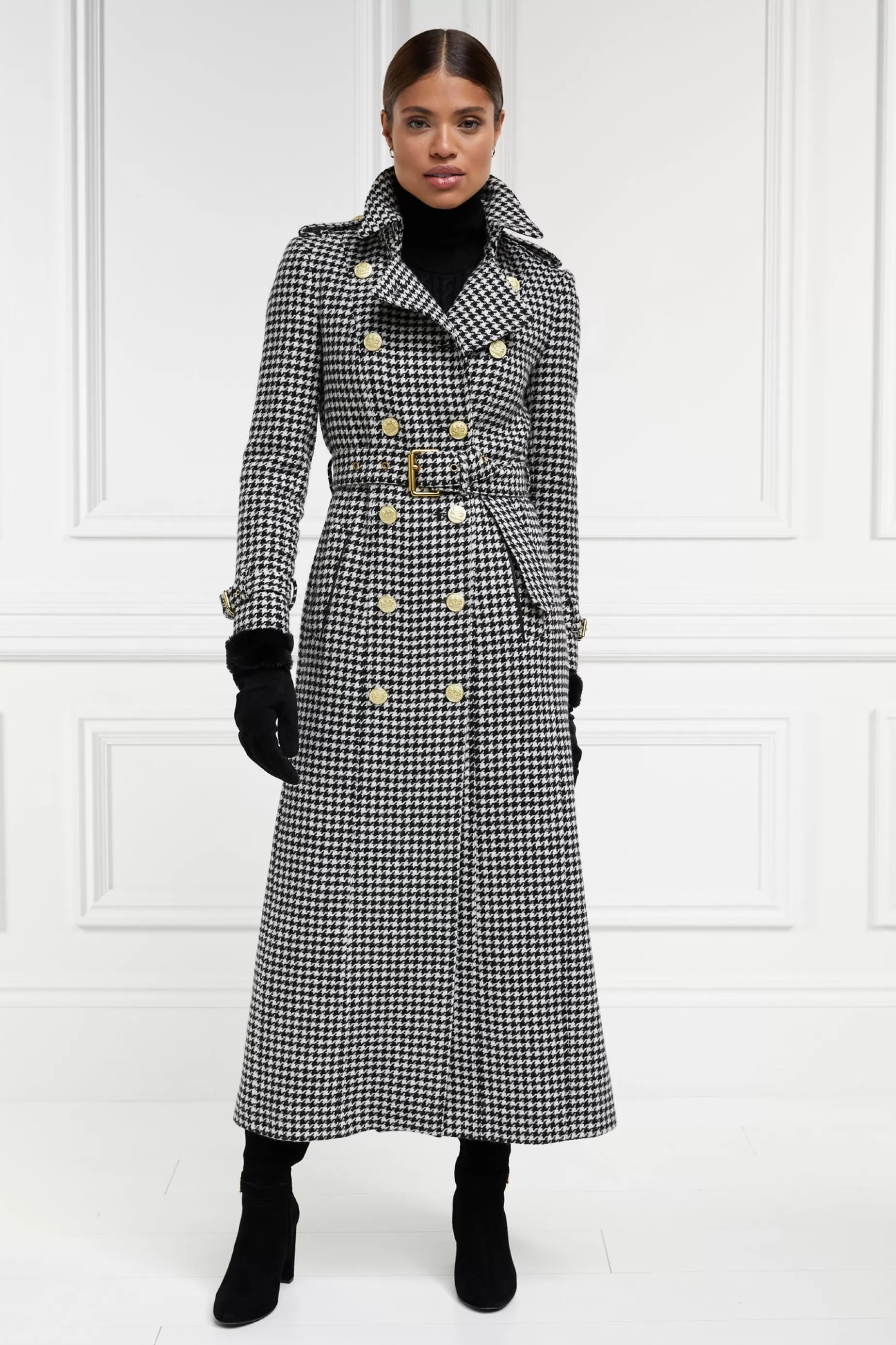 Holland Cooper Trench Coats | Coats>Full Length Marlborough Trench Coat Houndstooth