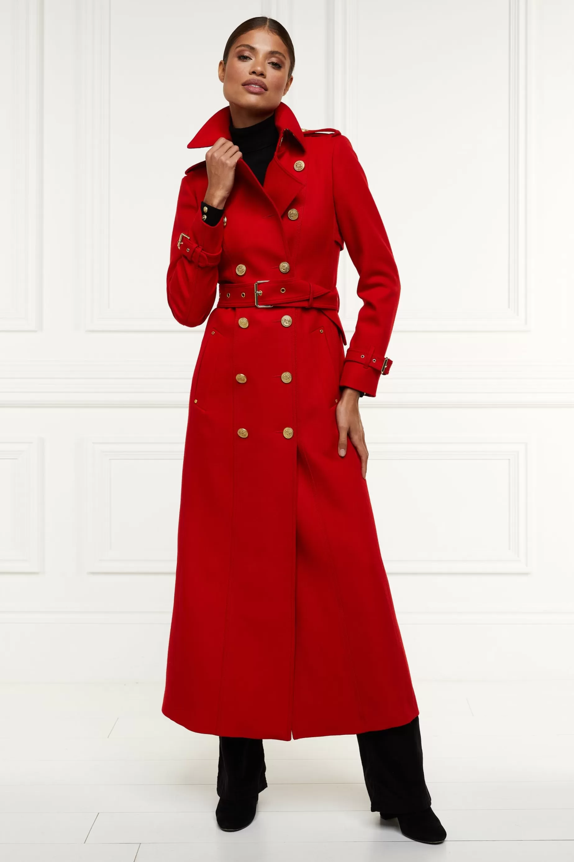 Holland Cooper Trench Coats | Coats>Full Length Marlborough Trench Coat Red Barathea