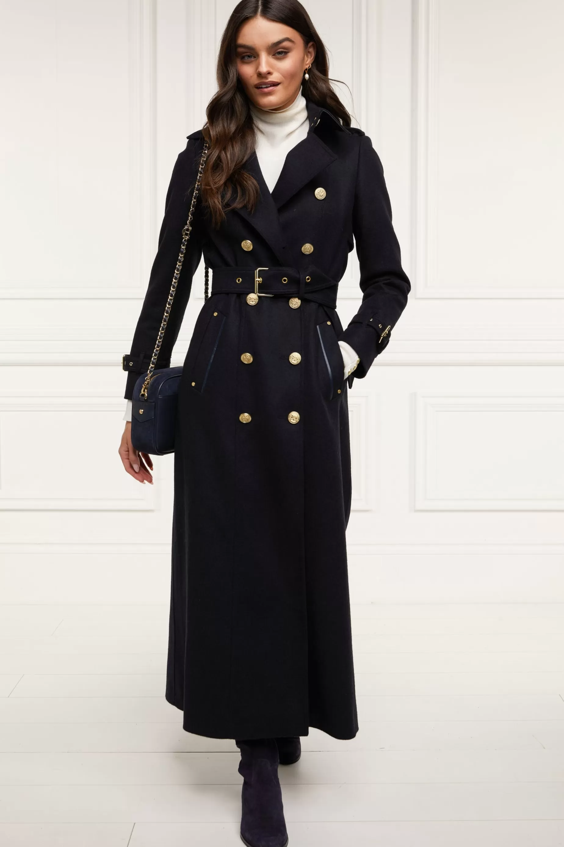 Holland Cooper Trench Coats | Coats>Full Length Marlborough Trench Coat Soft Navy