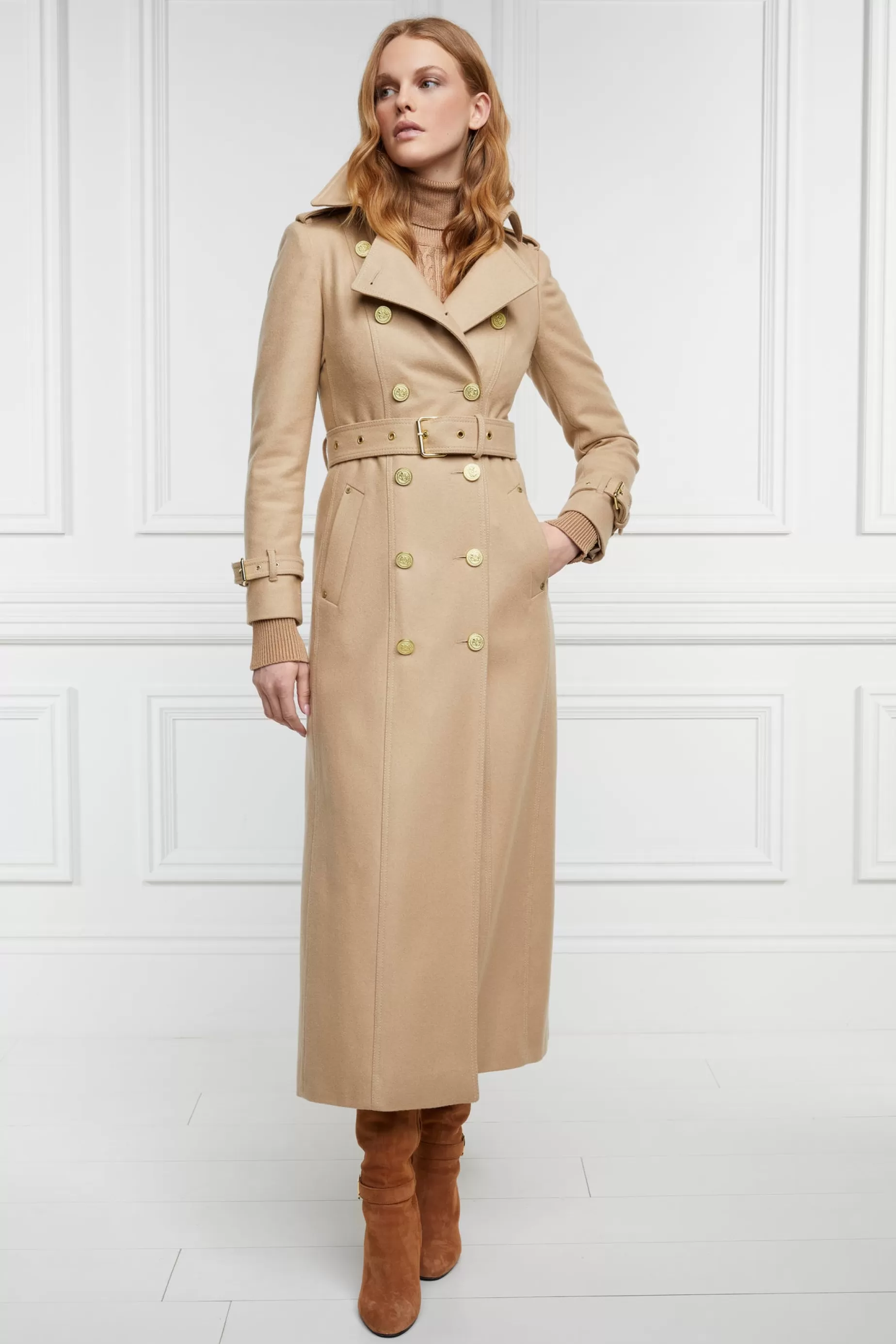 Holland Cooper Trench Coats | In Stock Tailoring>Full Length Marlborough Trench Coat Camel