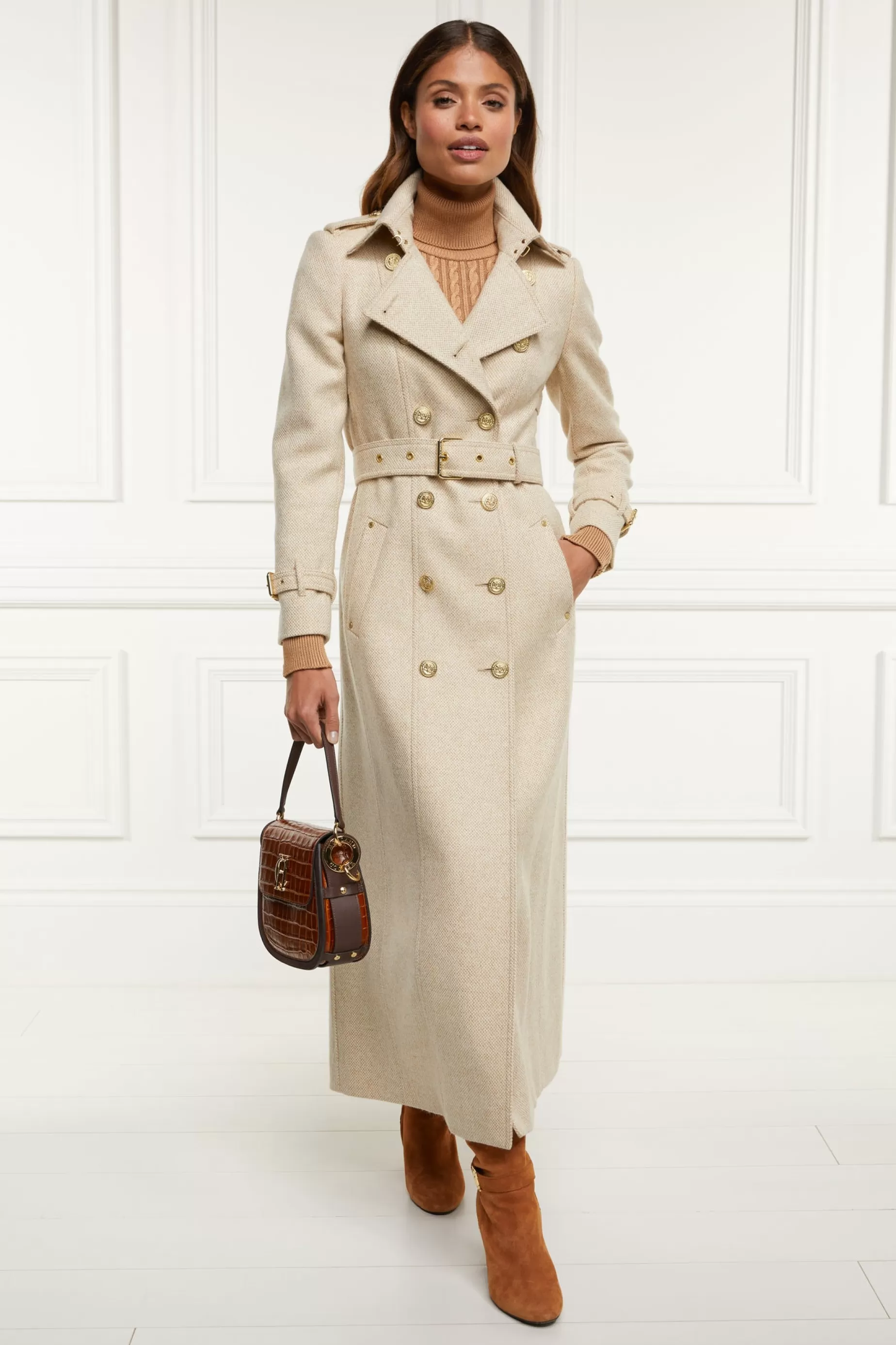 Holland Cooper Trench Coats | Coats>Full Length Marlborough Trench Coat Biscuit