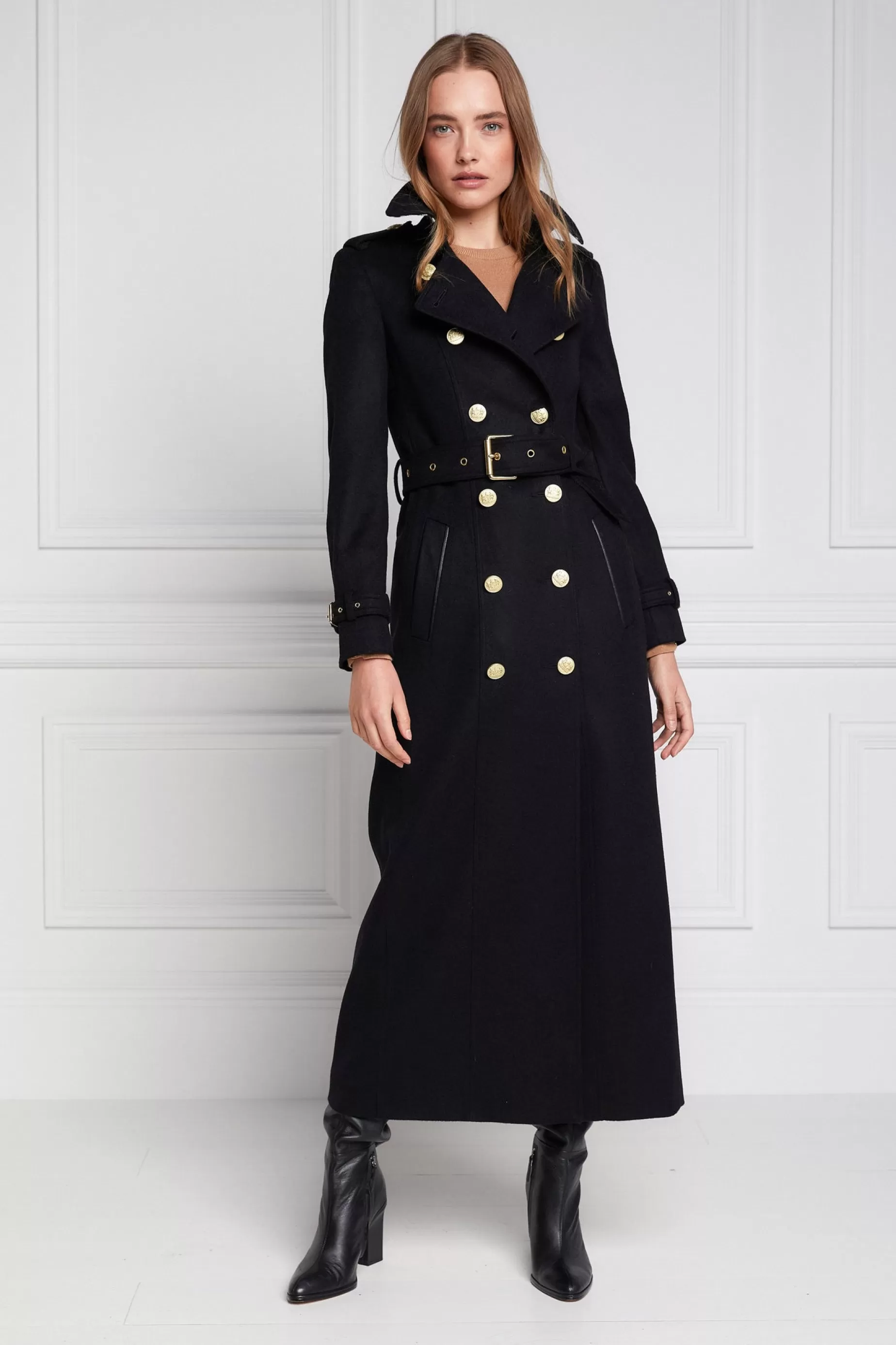 Holland Cooper Trench Coats | Coats>Full Length Marlborough Trench Coat Soft Black