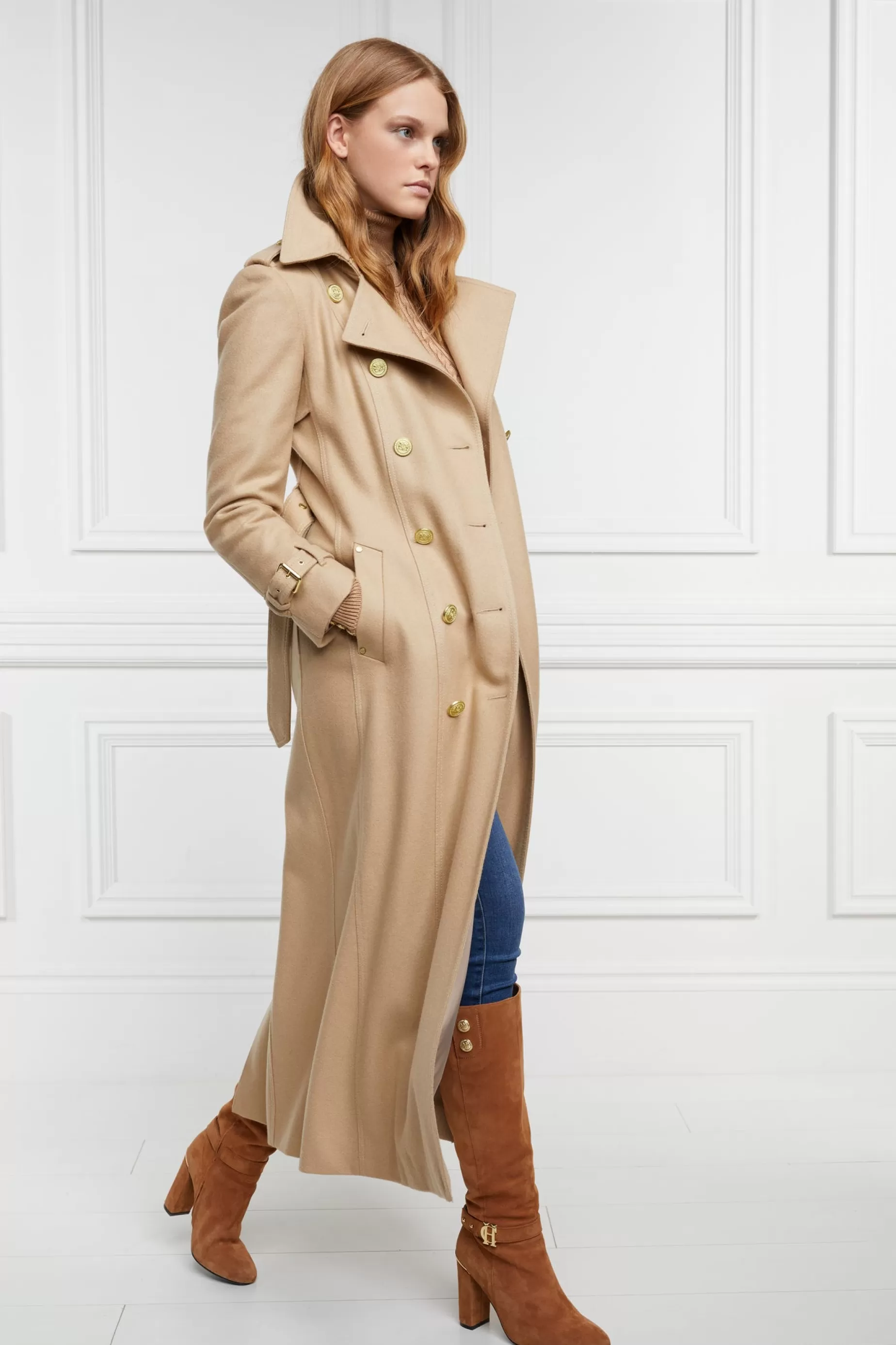 Holland Cooper Trench Coats | In Stock Tailoring>Full Length Marlborough Trench Coat Camel