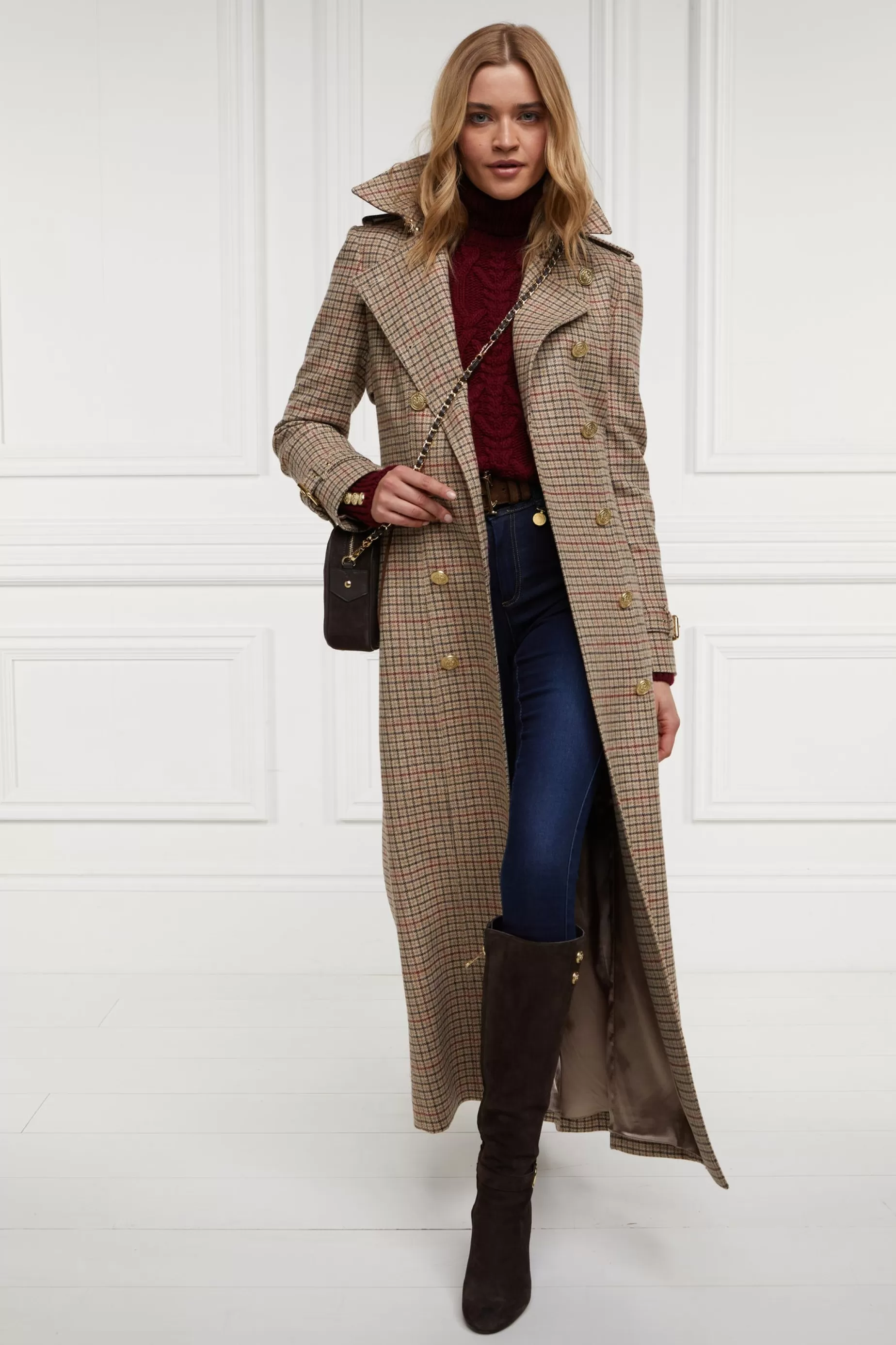 Holland Cooper Trench Coats | Country Collection>Full Length Marlborough Trench Coat Charlton Tweed