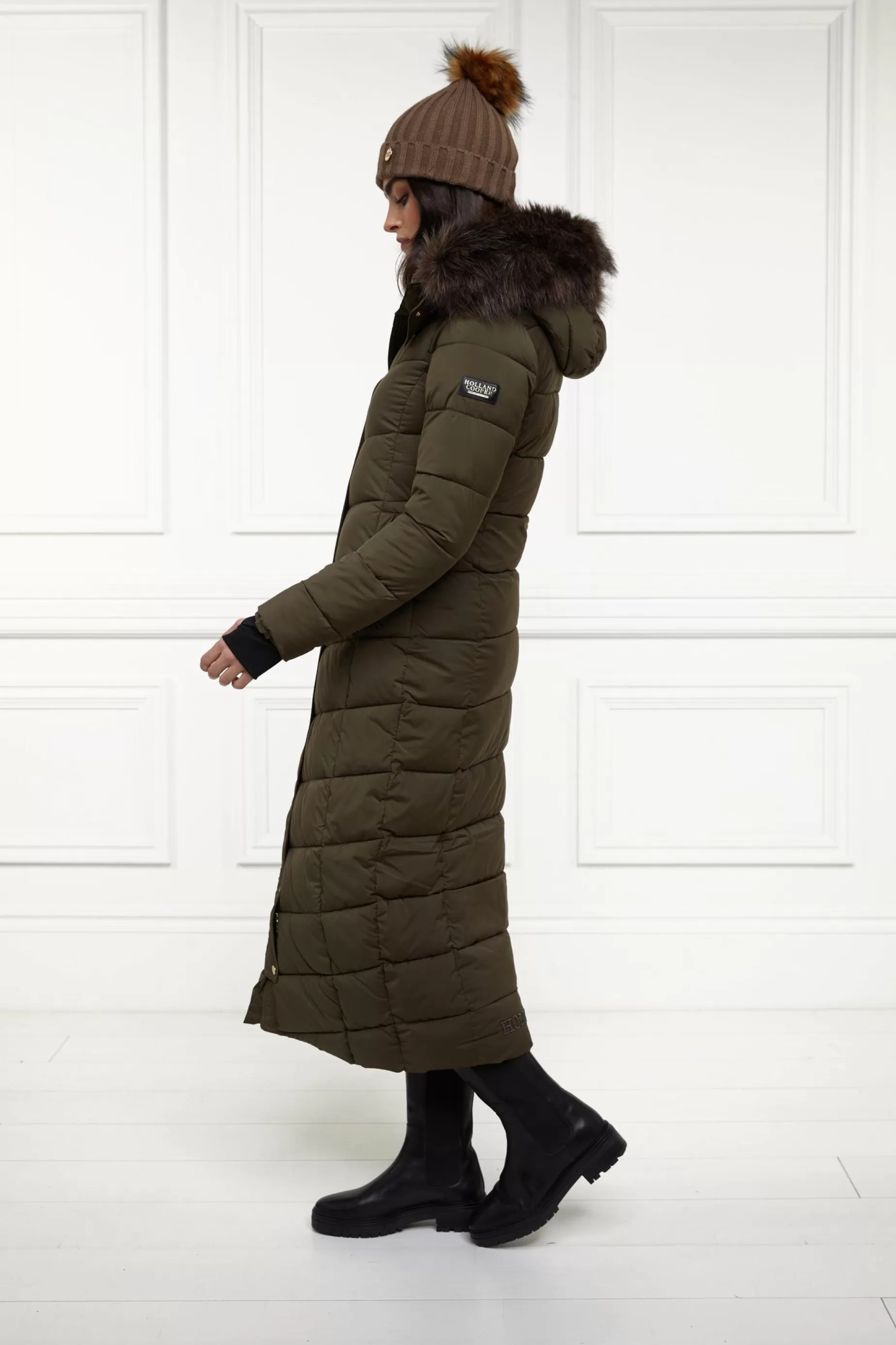 Holland Cooper Coats | The Cosy Collection>Glacier Full Length Puffer Khaki