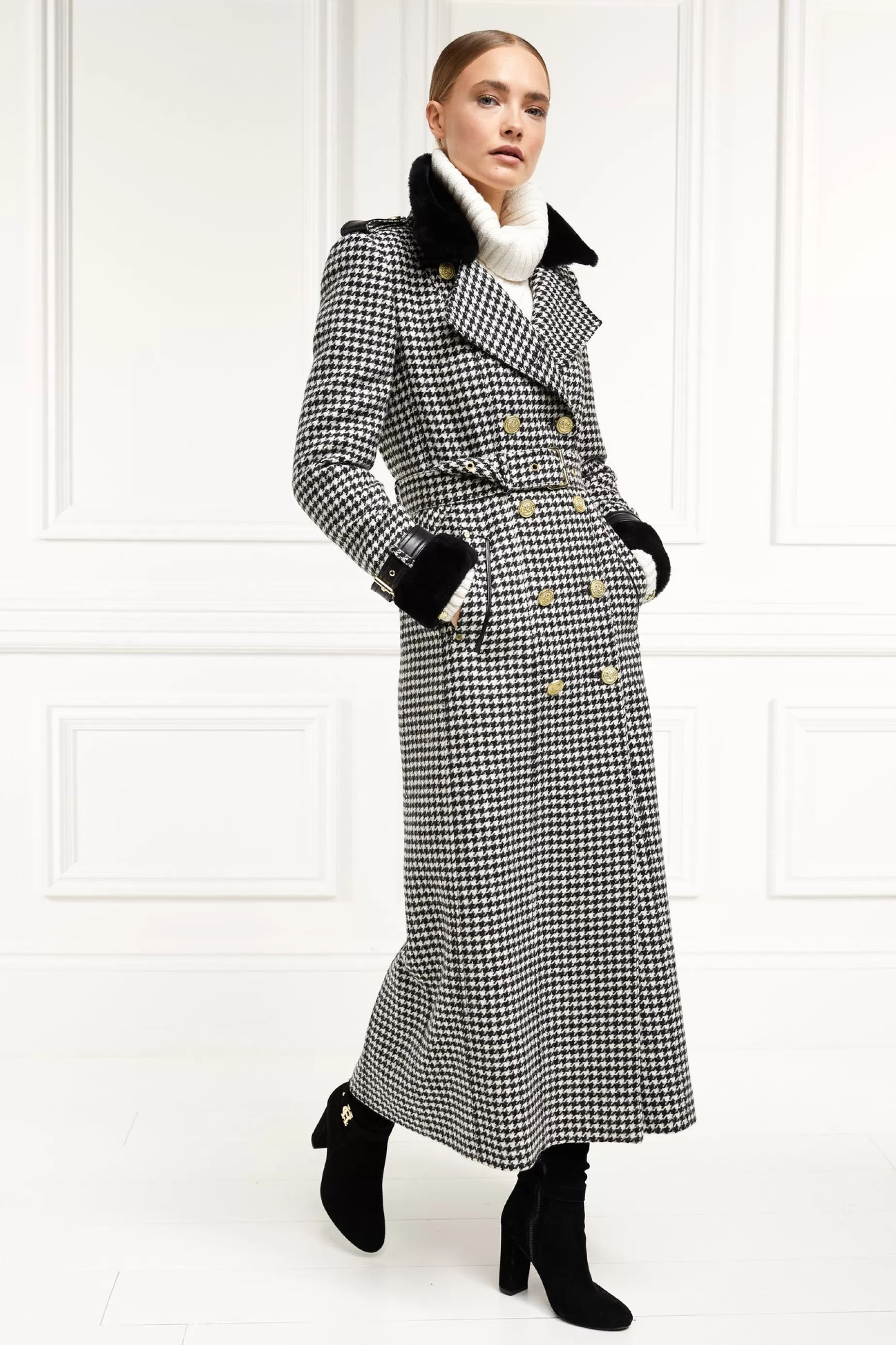 Holland Cooper Trench Coats | Coats>Gold Label Trench Houndstooth