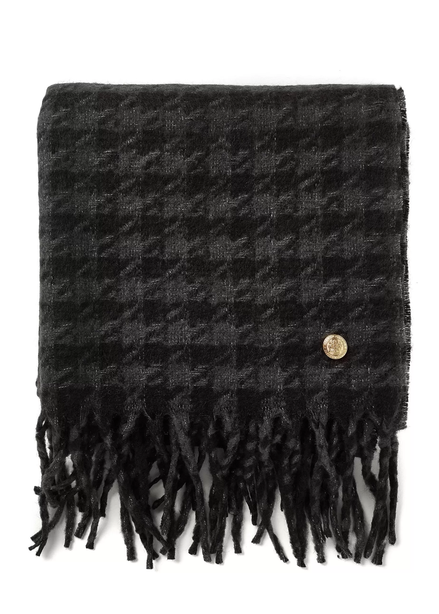 Holland Cooper Scarves | Scarves>HC Chelsea Scarf Grey Houndstooth