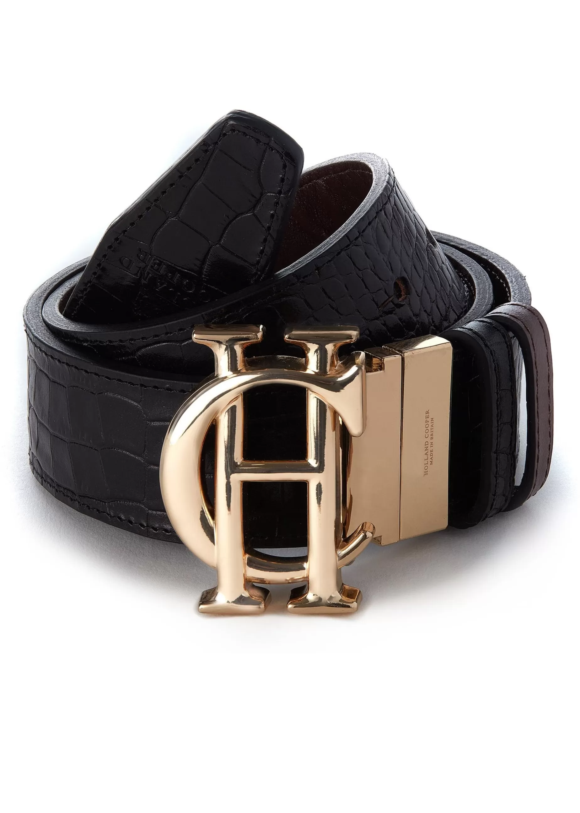 Holland Cooper Belts | Belts>HC Classic Belt Reversible Chocolate Black Croc