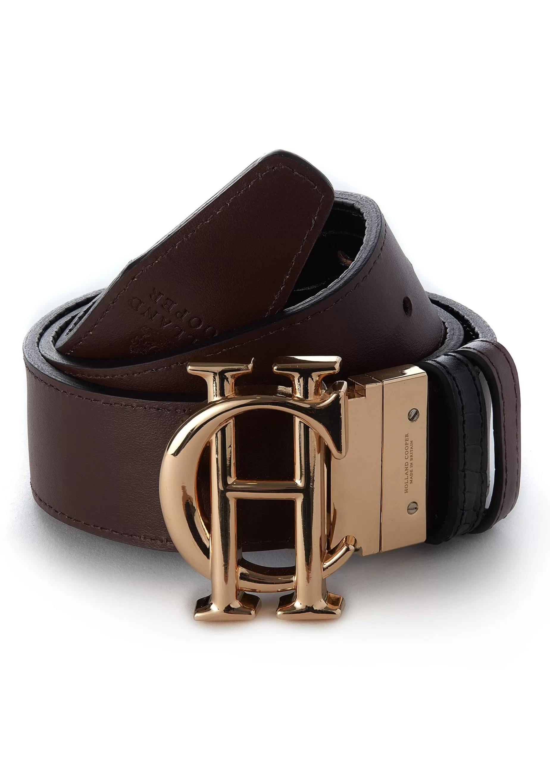 Holland Cooper Belts | Belts>HC Classic Belt Reversible Chocolate Black Croc