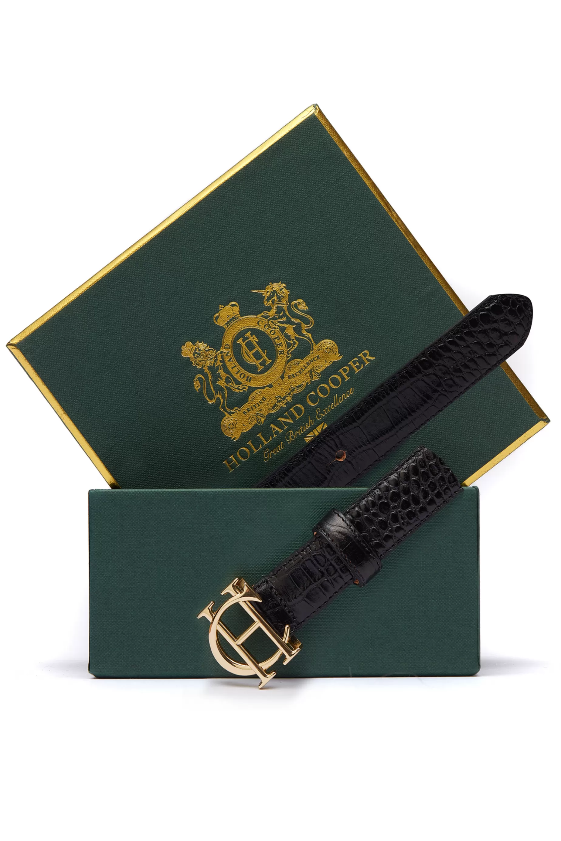 Holland Cooper Belts | Belts>HC Classic Slim Belt Black Croc