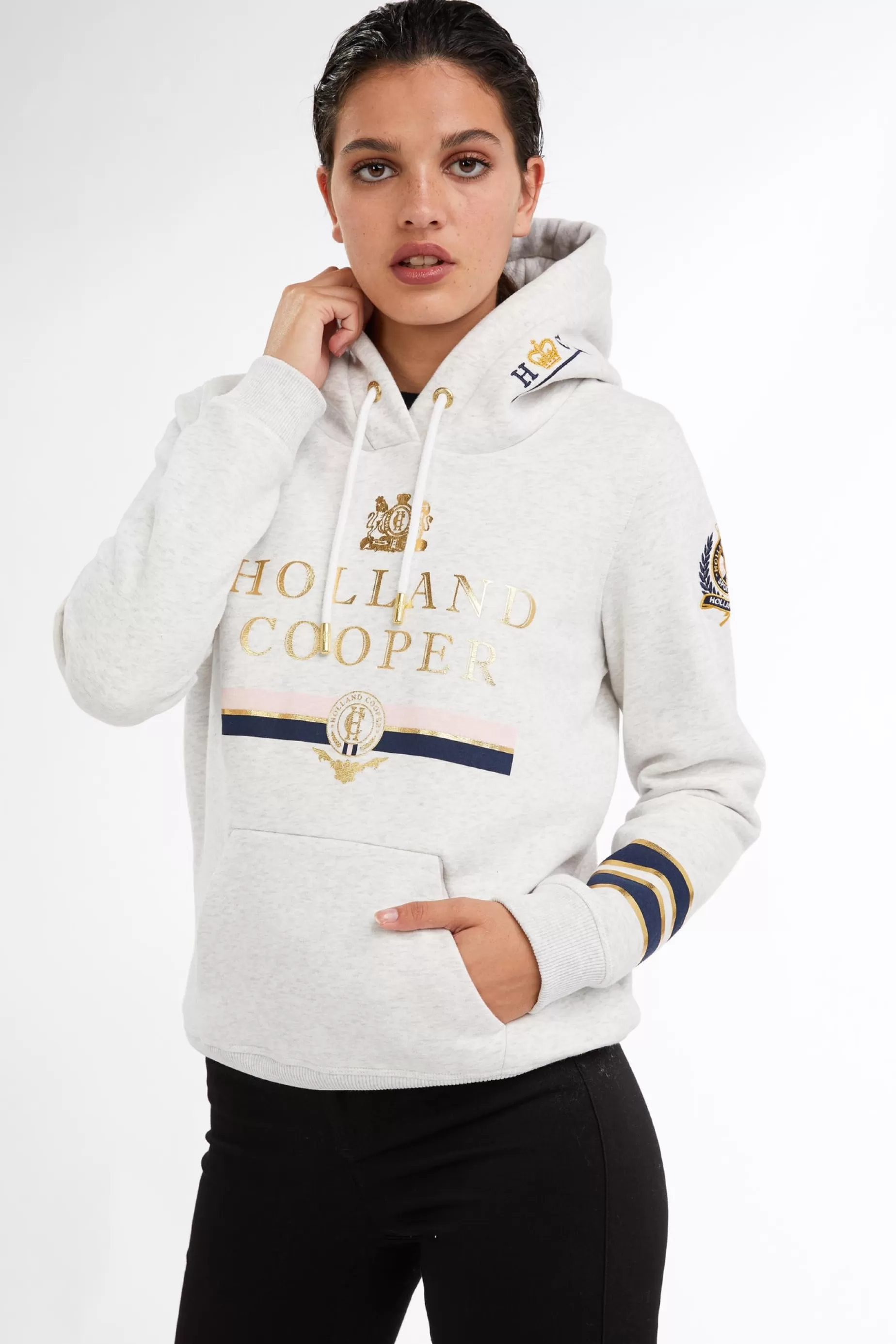 Holland Cooper Hoodies | Equestrian Casualwear>HC Heritage Hoodie Grey