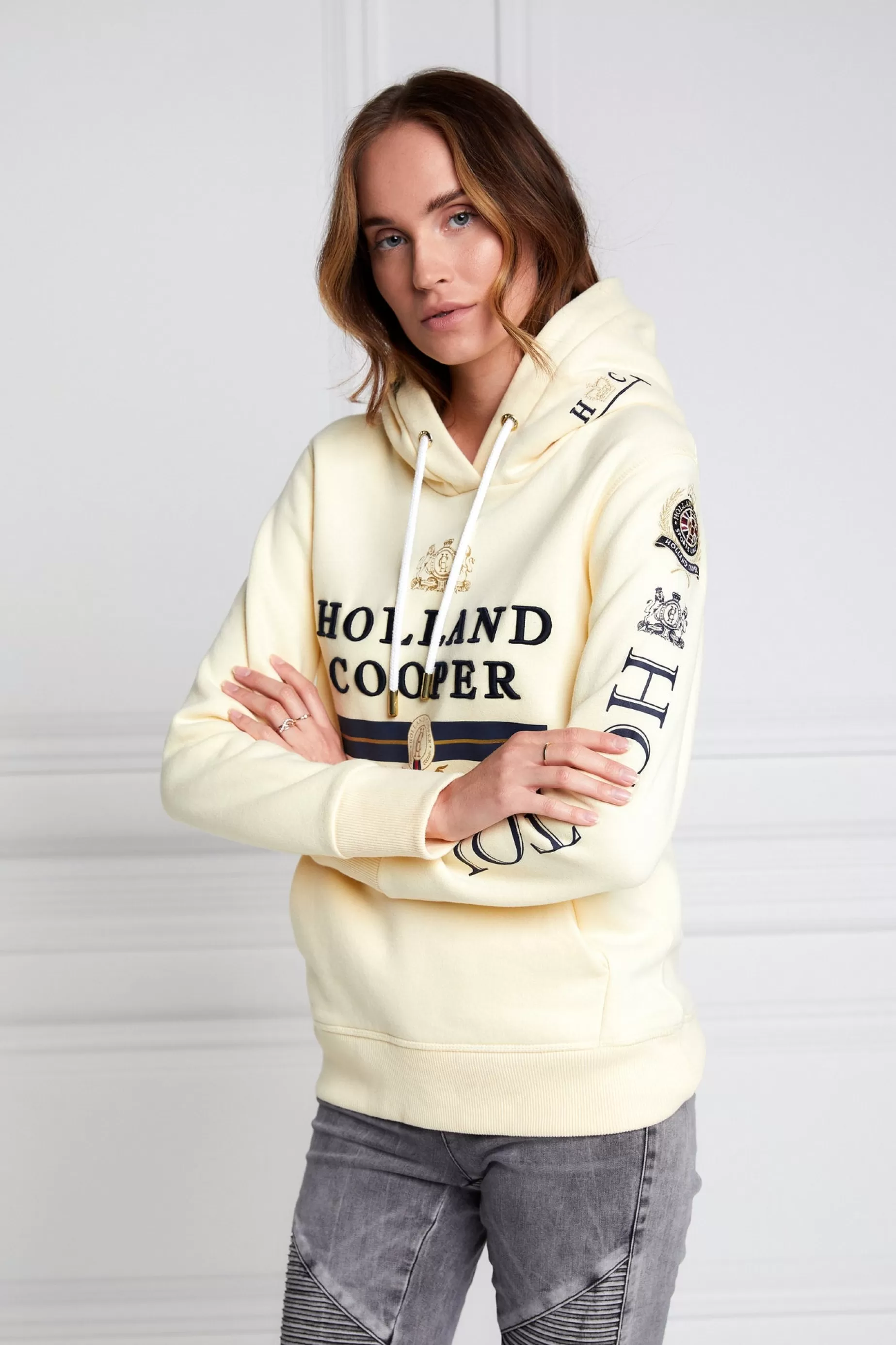 Holland Cooper Hoodies | Equestrian Casualwear>HC Heritage Hoodie Lemon