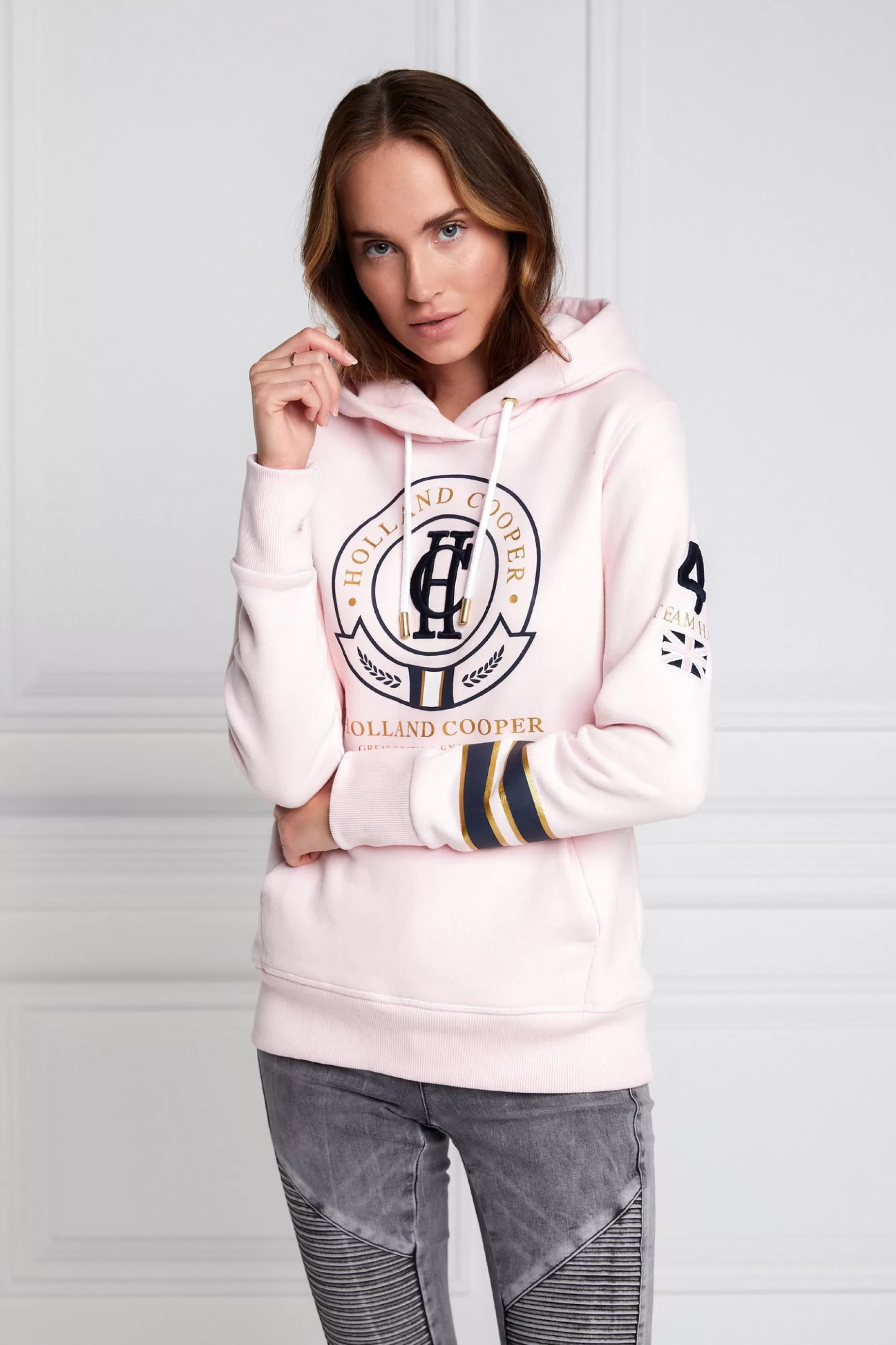 Holland Cooper Hoodies | Equestrian Casualwear>HC Heritage Hoodie Blush Marl