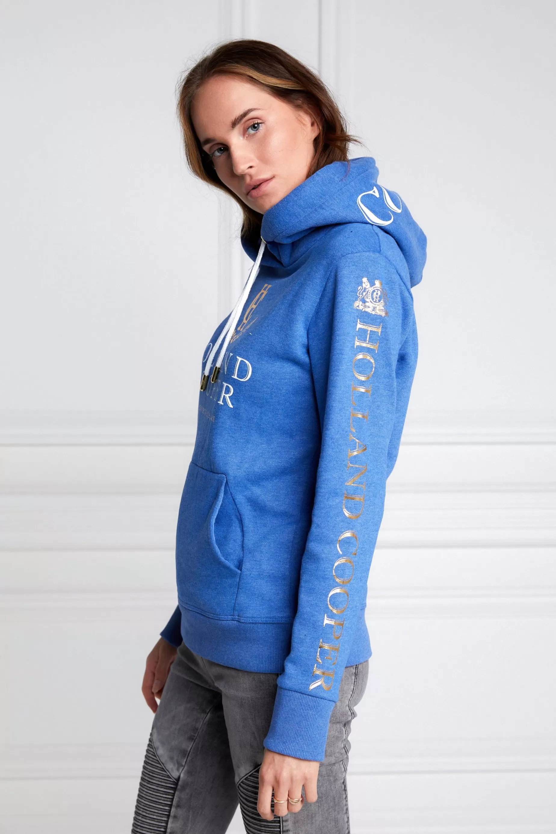 Holland Cooper Hoodies | Equestrian Casualwear>HC Heritage Hoodie Cobalt