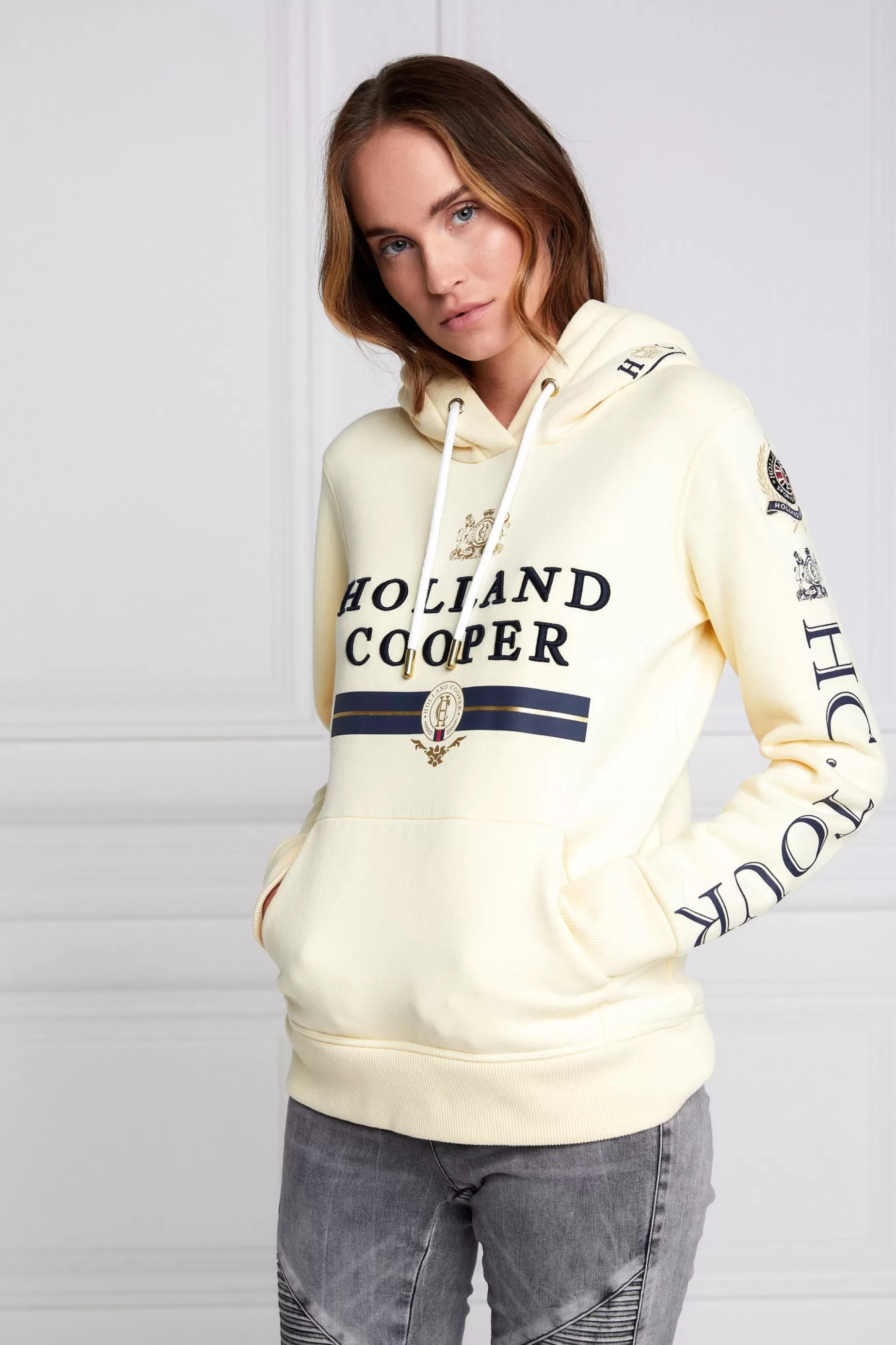 Holland Cooper Hoodies | Equestrian Casualwear>HC Heritage Hoodie Lemon