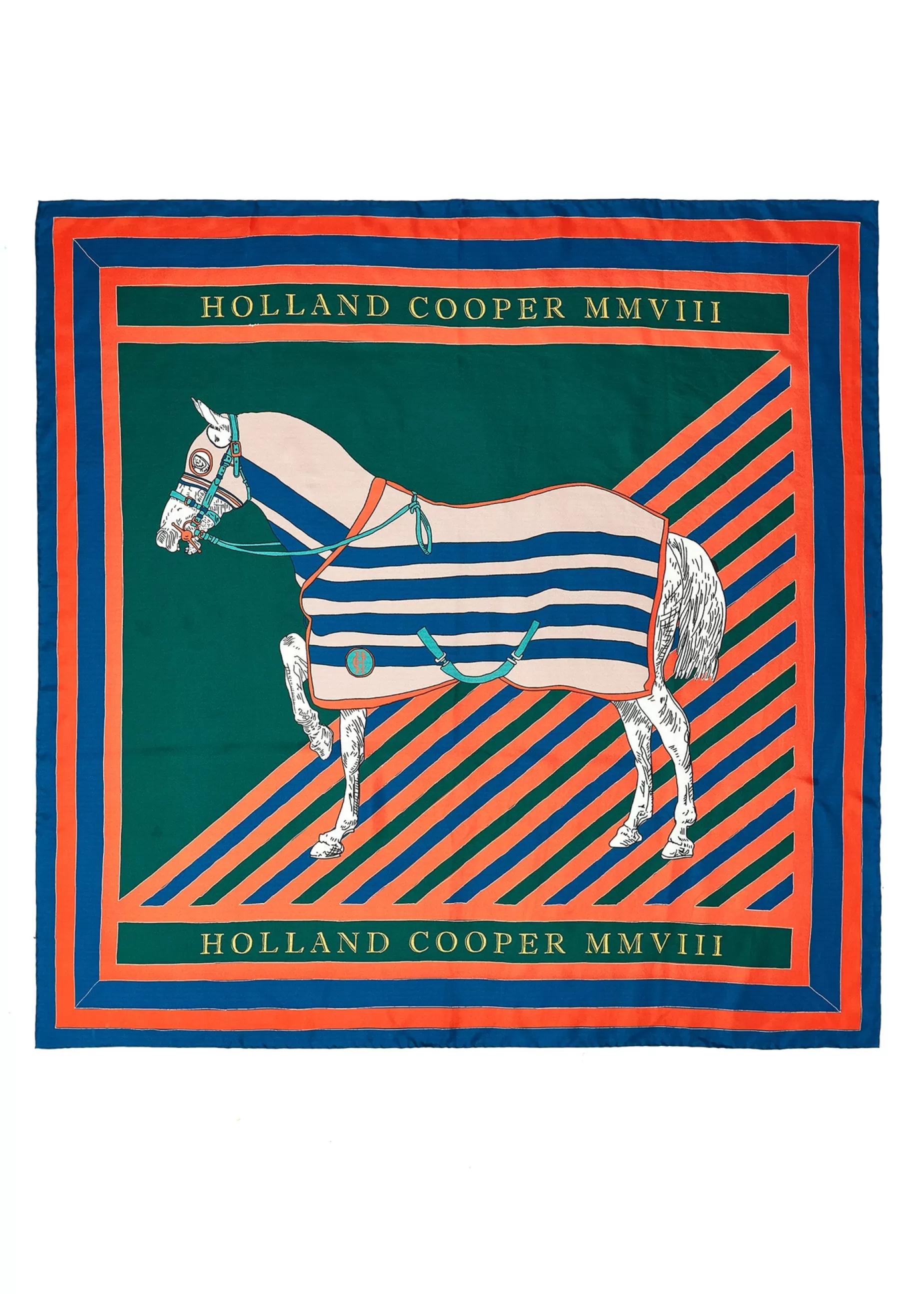 Holland Cooper The Perfect Gesture | Scarves>HC Silk Scarf Horse Flag