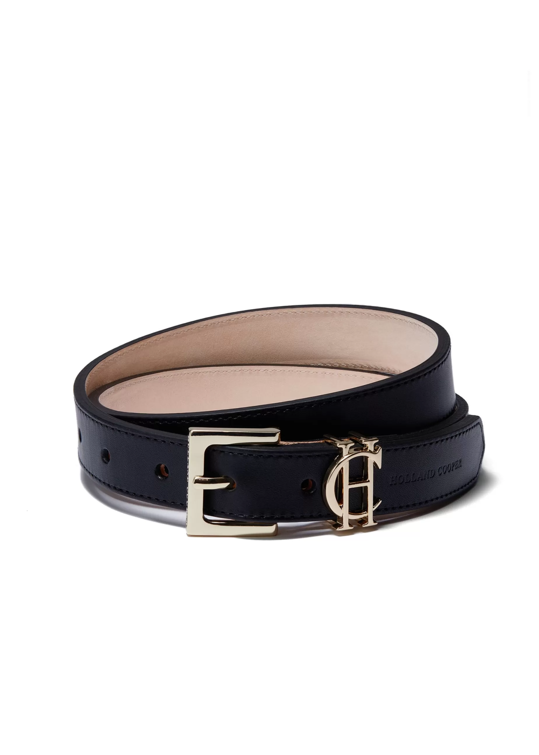 Holland Cooper Belts | Belts>HC Slim Logo Belt Black