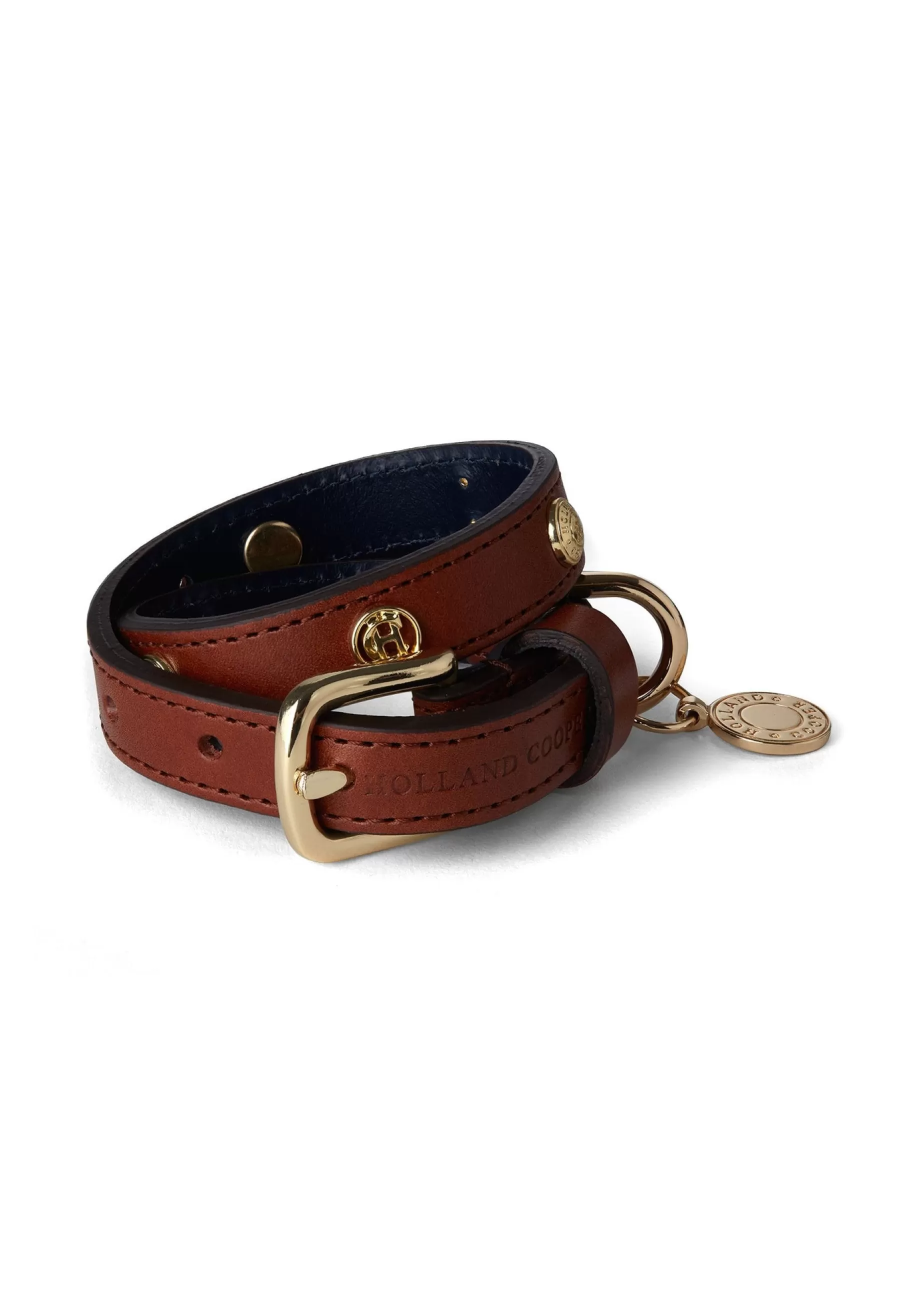 Holland Cooper Dog Collars | Dog Accessories>HC Studded Dog Collar Chestnut