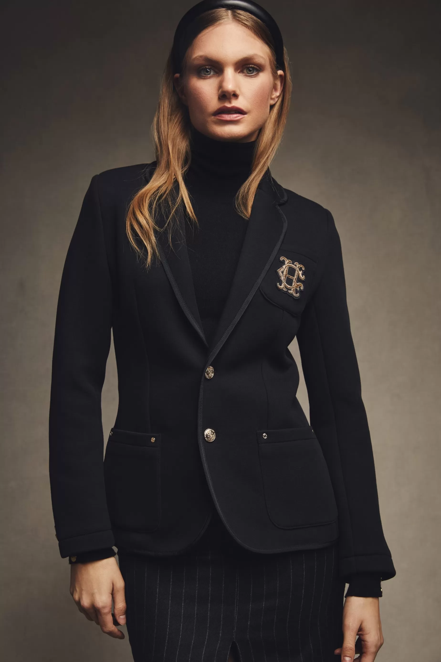 Holland Cooper Blazers | Jackets>Henley Blazer Black Black