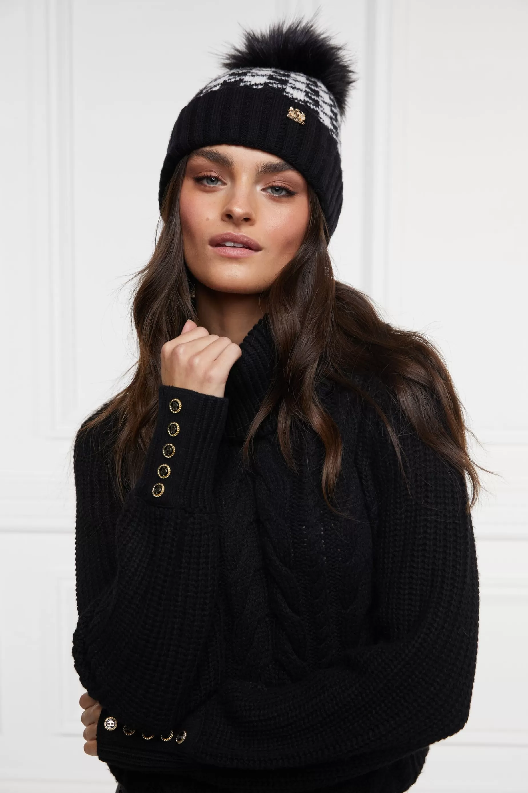 Holland Cooper Accessories | Shop Women>Heritage Bobble Hat Houndstooth