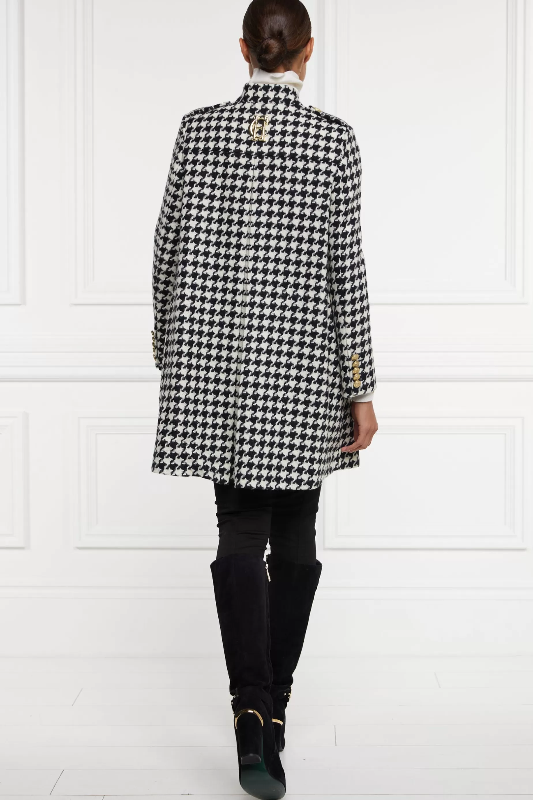 Holland Cooper Capes | Coats>Highbury Cape Coat Large Scale Houndstooth