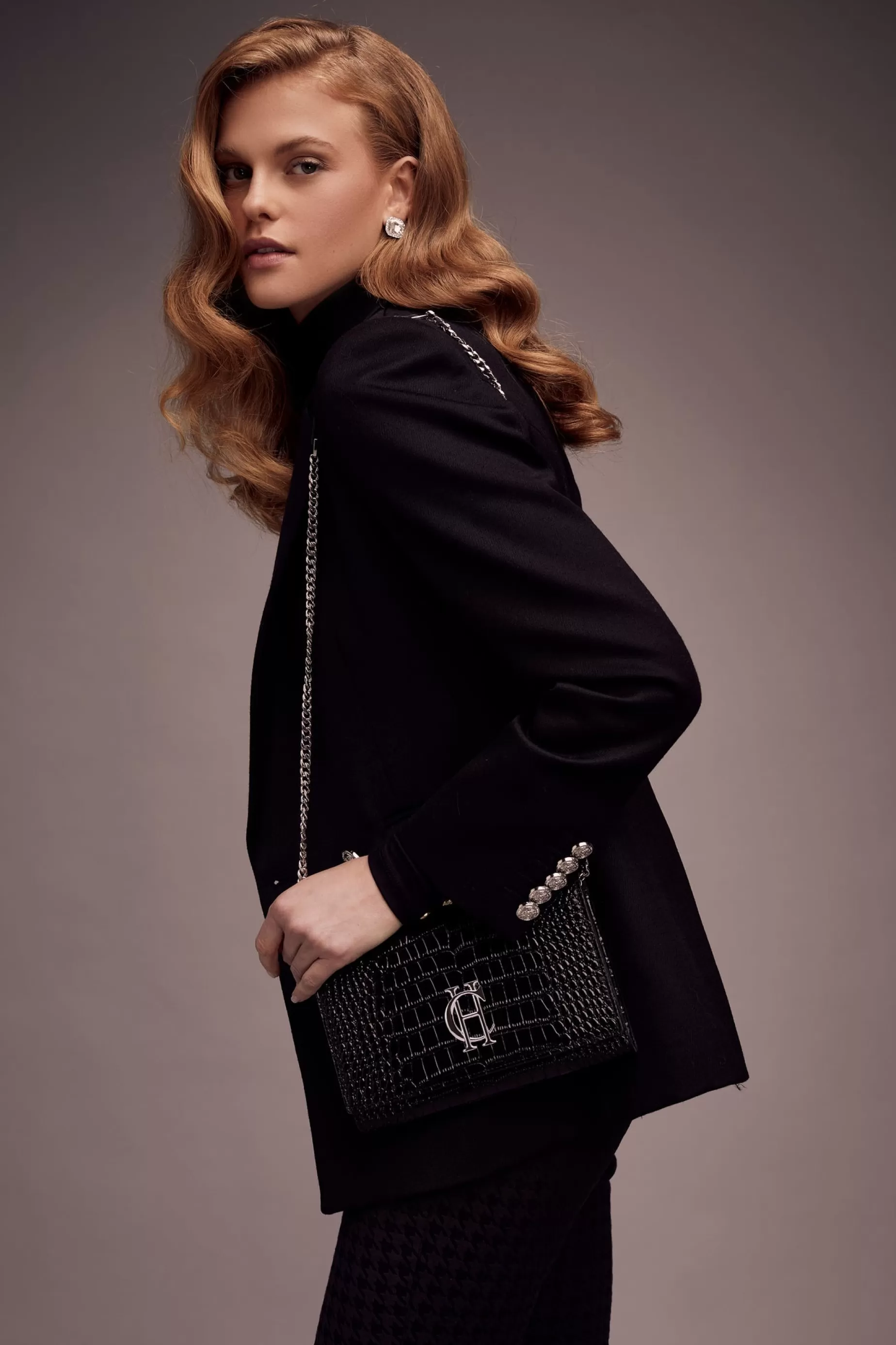 Holland Cooper Clutch Bags | Accessories>Highbury Clutch Bag Black Silver