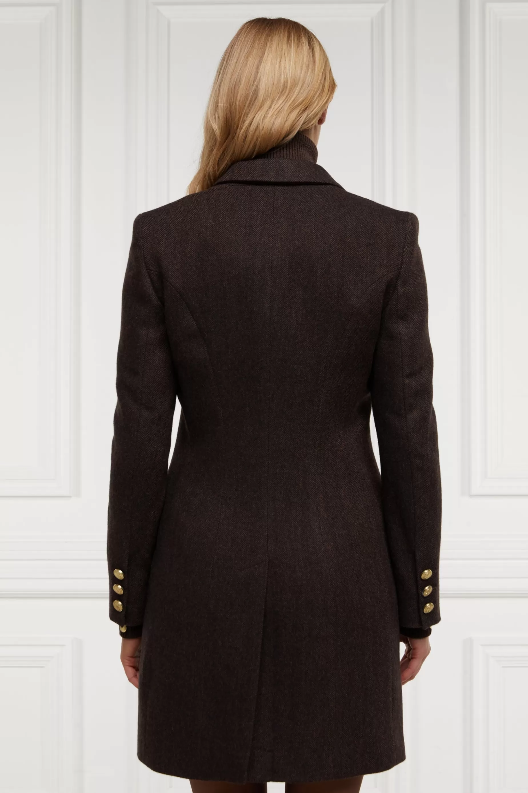 Holland Cooper Coats | Country Collection>Highgrove Coat Chocolate Herringbone