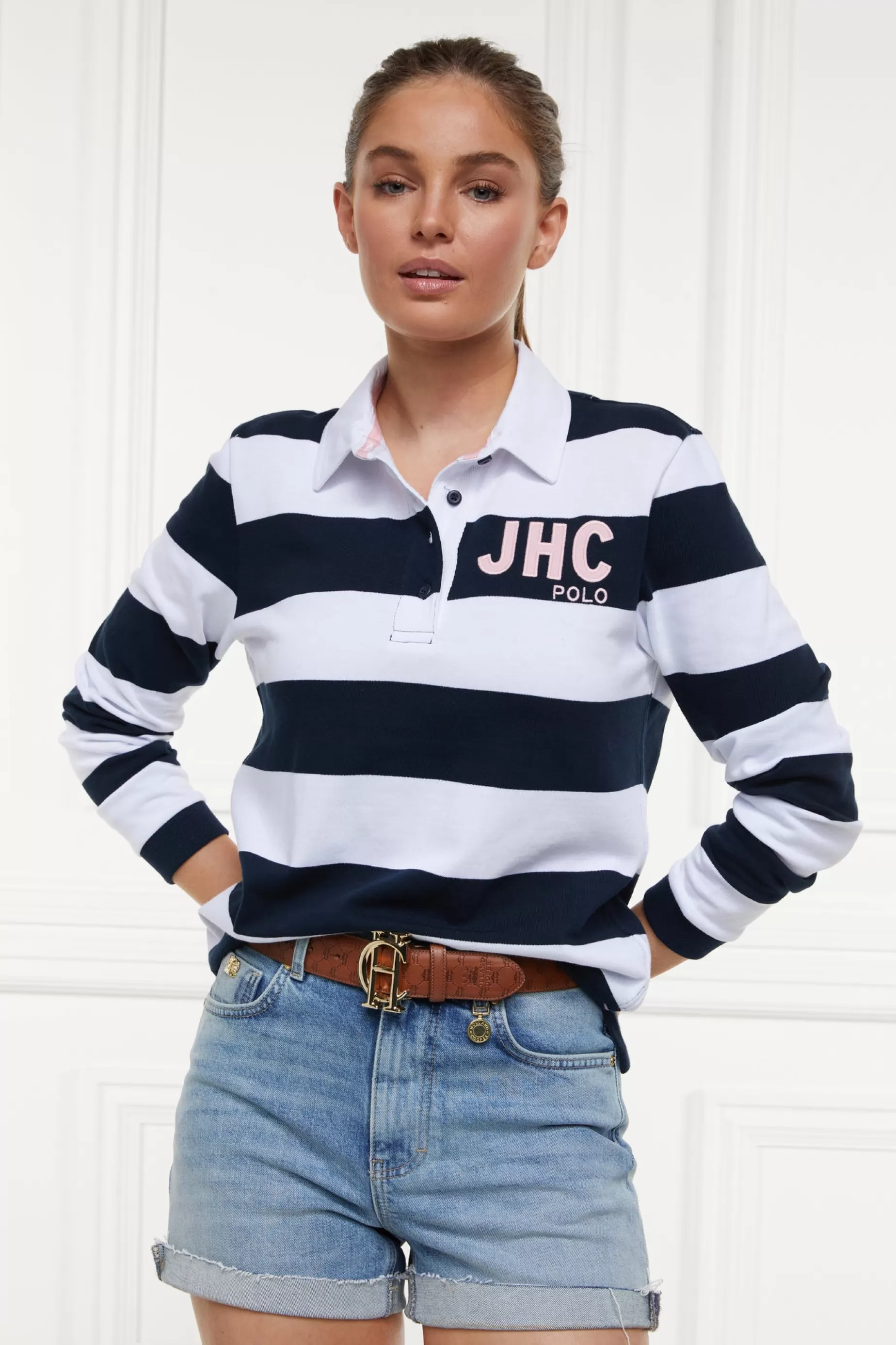 Holland Cooper Polo Shirts & Tees | Polo Shirts>JHC Sweatshirt White Ink Navy