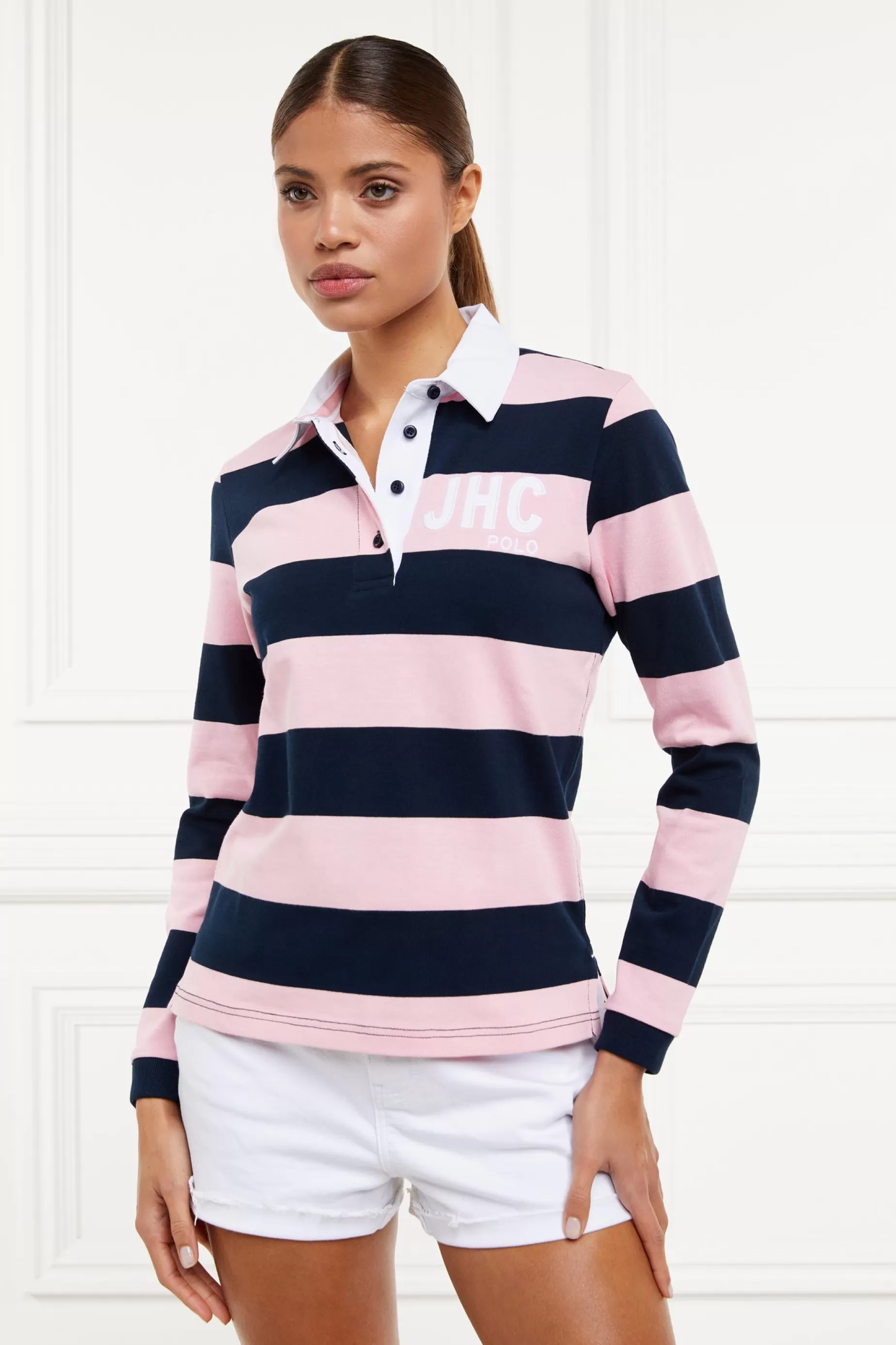 Holland Cooper Polo Shirts & Tees | Polo Shirts>JHC Sweatshirt Ink Navy Pale Pink