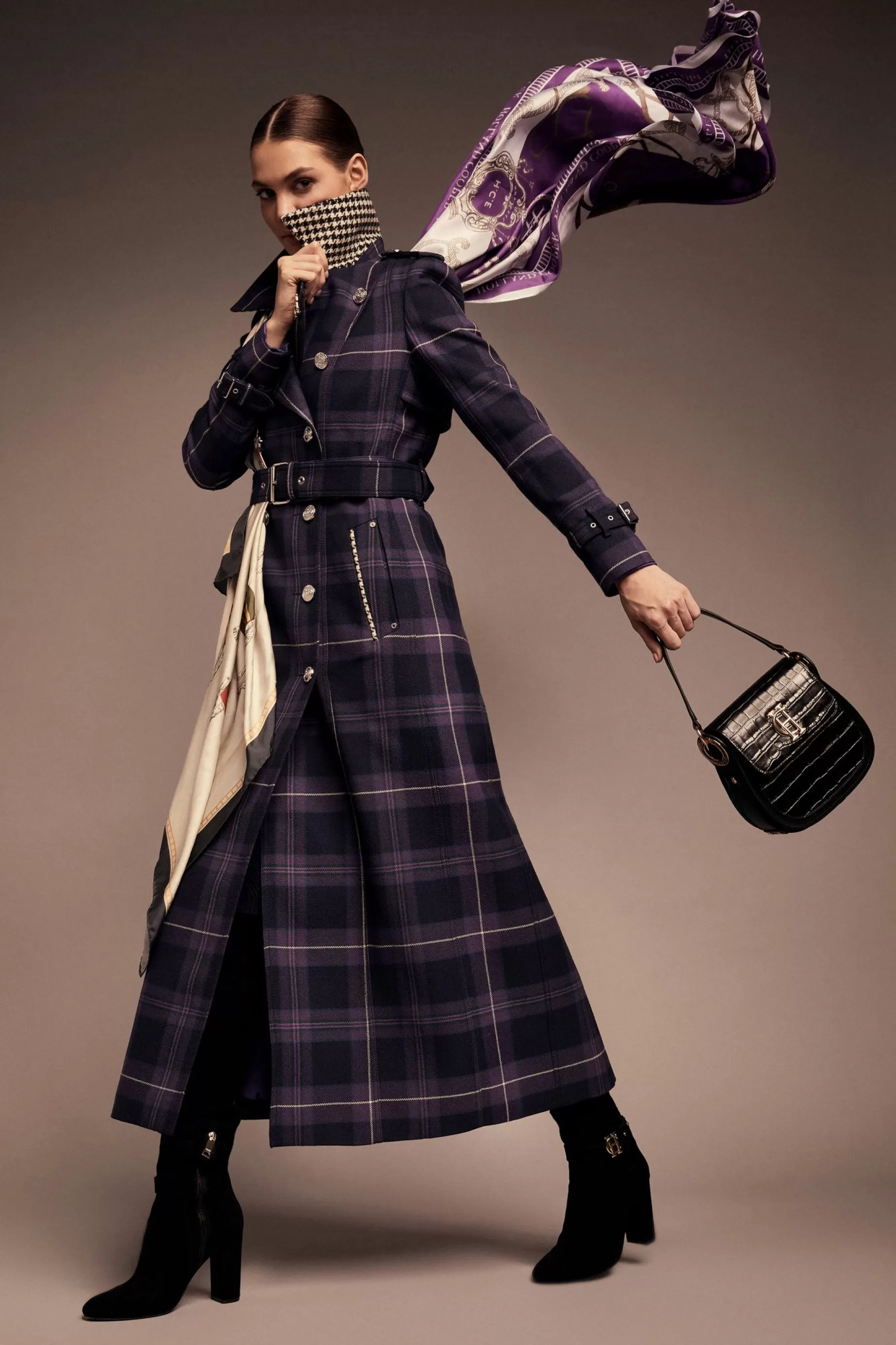 Holland Cooper Trench Coats | Coats>Jubilee Full Length Marlborough Trench Jubilee Tartan