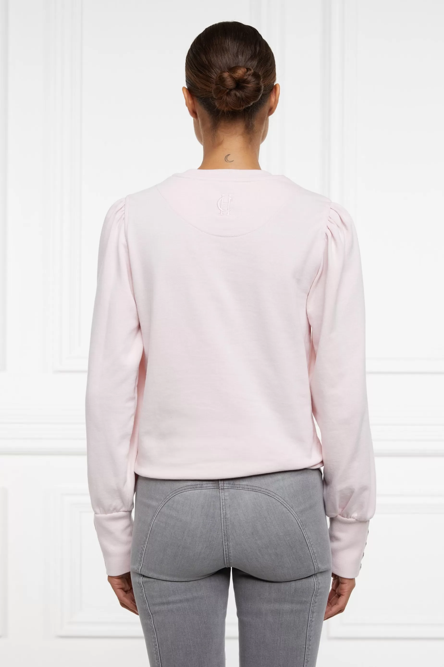 Holland Cooper Sweatshirts | Casualwear>Kelso Crew Palest Pink