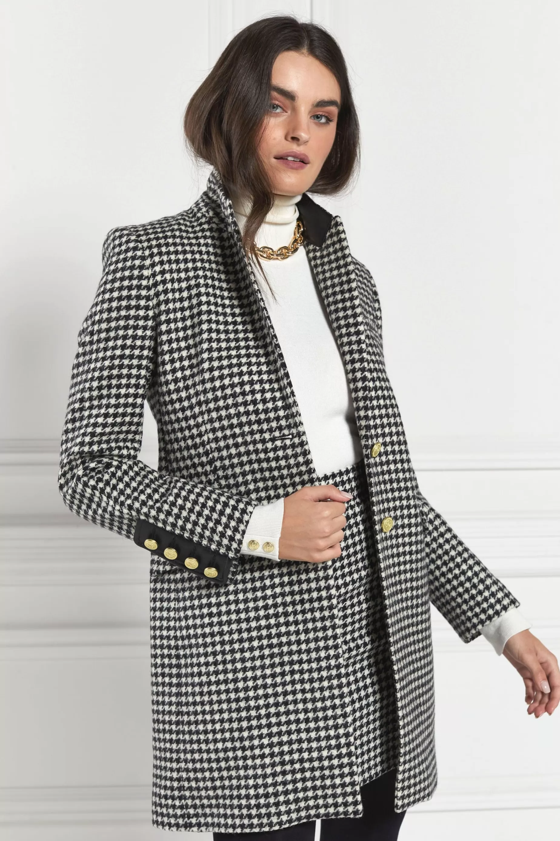 Holland Cooper Coats>Kempton Coat Houndstooth