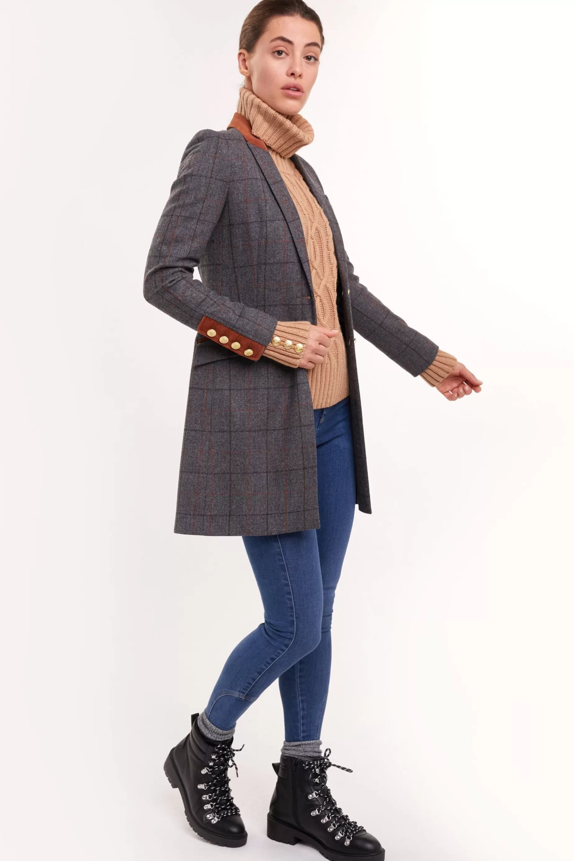 Holland Cooper Coats | Country Collection>Kempton Coat Mid Blue Check