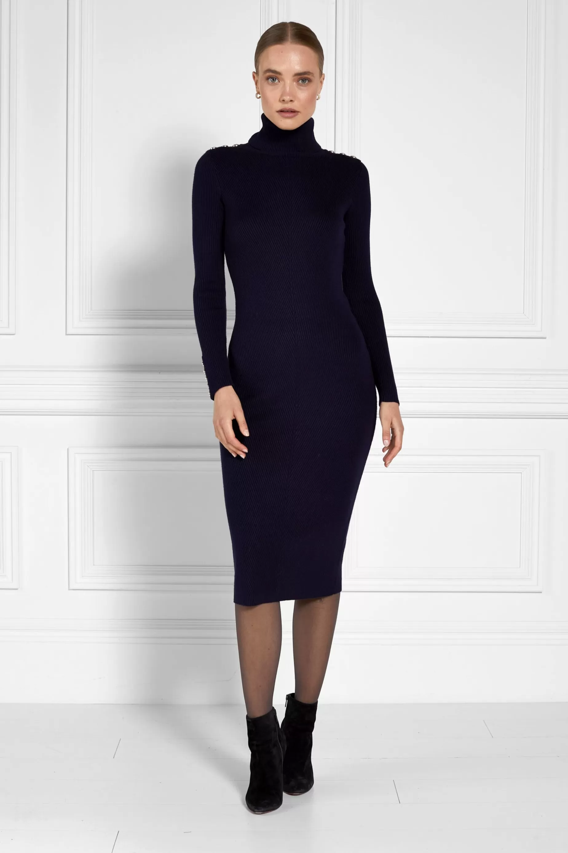 Holland Cooper Gifts For Her | Dresses>Kensington Midi Jumper Dress Ink Navy