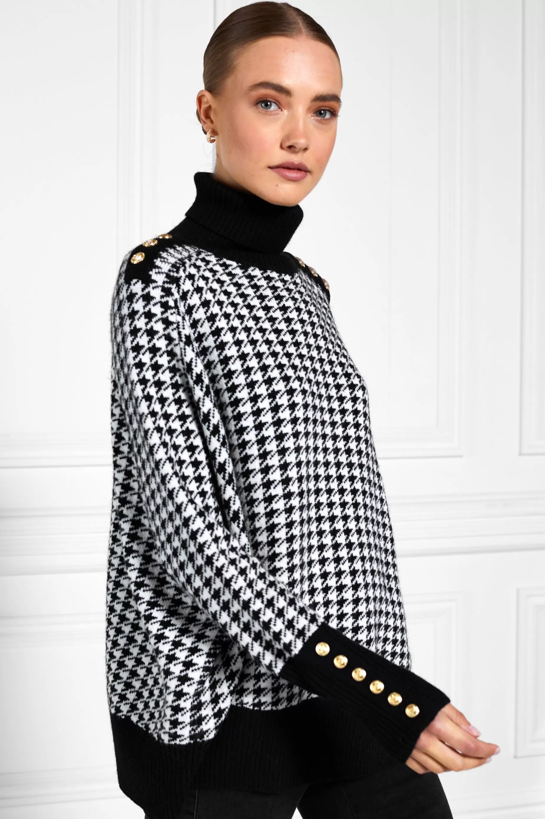 Holland Cooper Knitwear | Bump Friendly Collection>Kingsbury Cape Knit Houndstooth