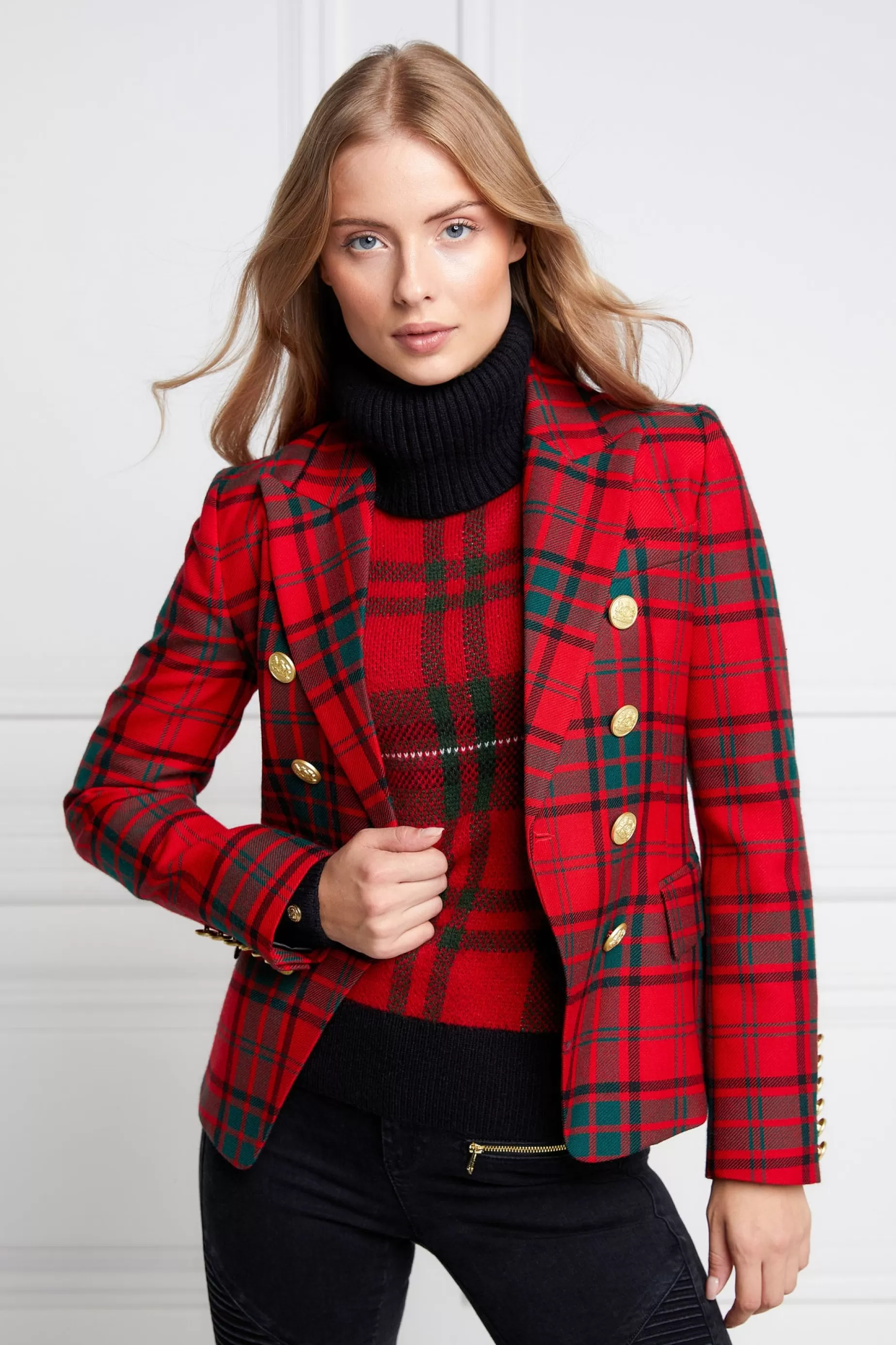 Holland Cooper Blazers | In Stock Tailoring>Knightsbridge Blazer Red Tartan