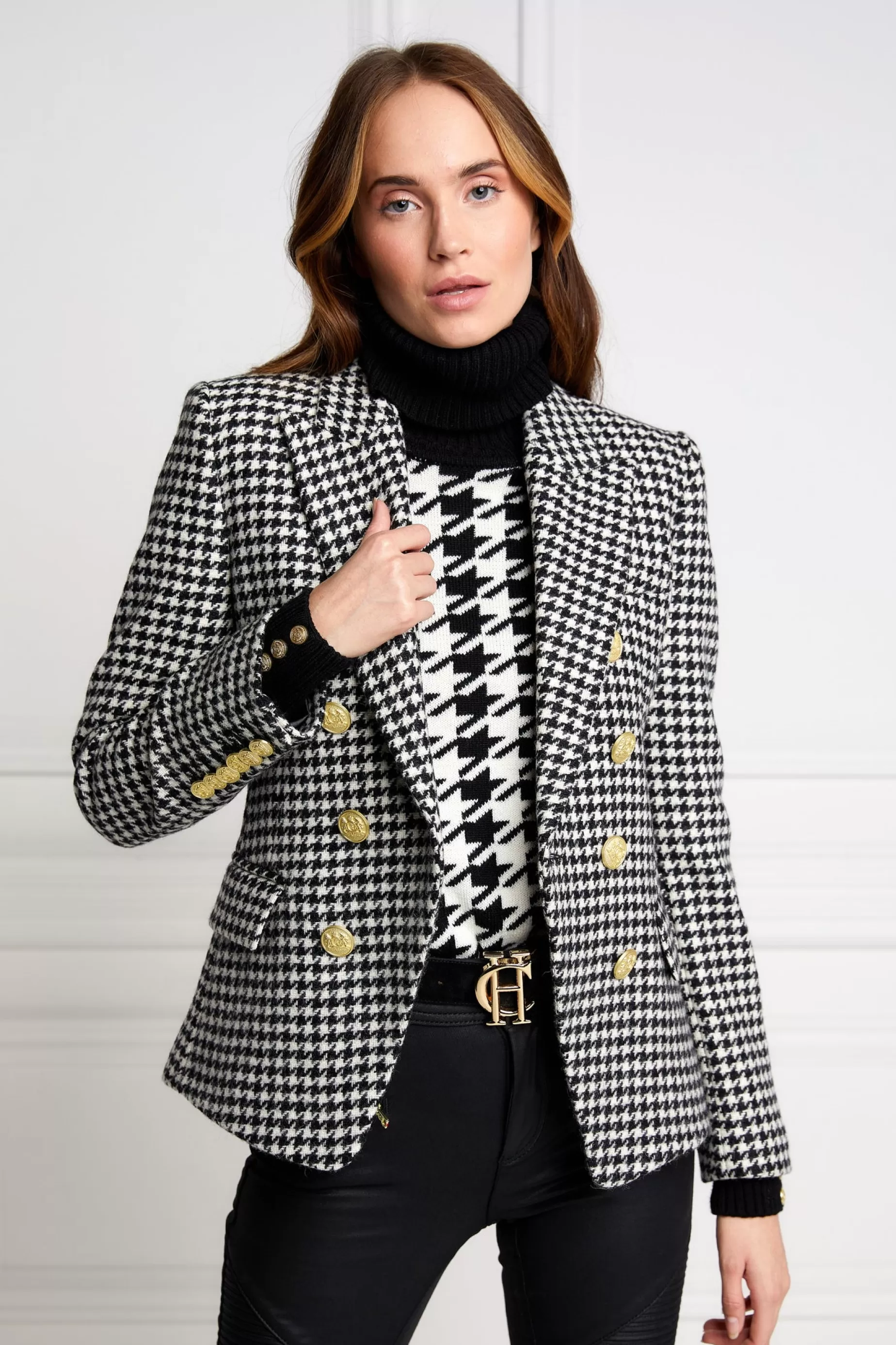 Holland Cooper Blazers | Jackets>Knightsbridge Blazer Houndstooth