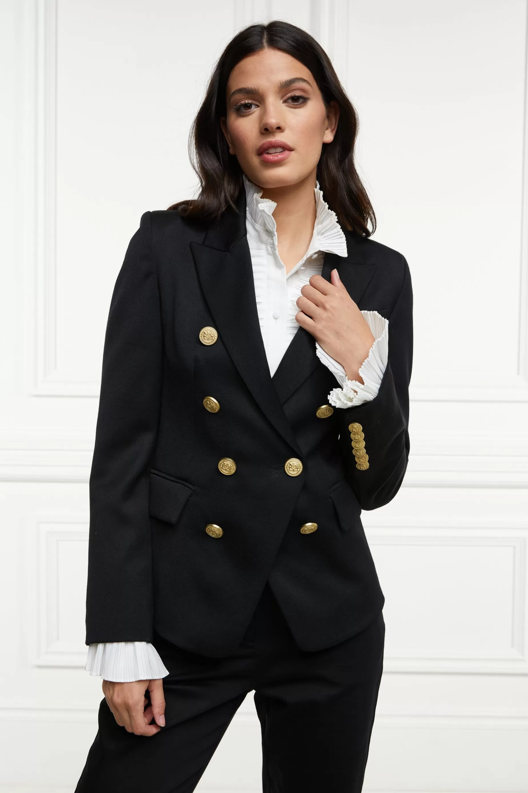 Holland Cooper Blazers | Jackets>Knightsbridge Blazer Black Barathea