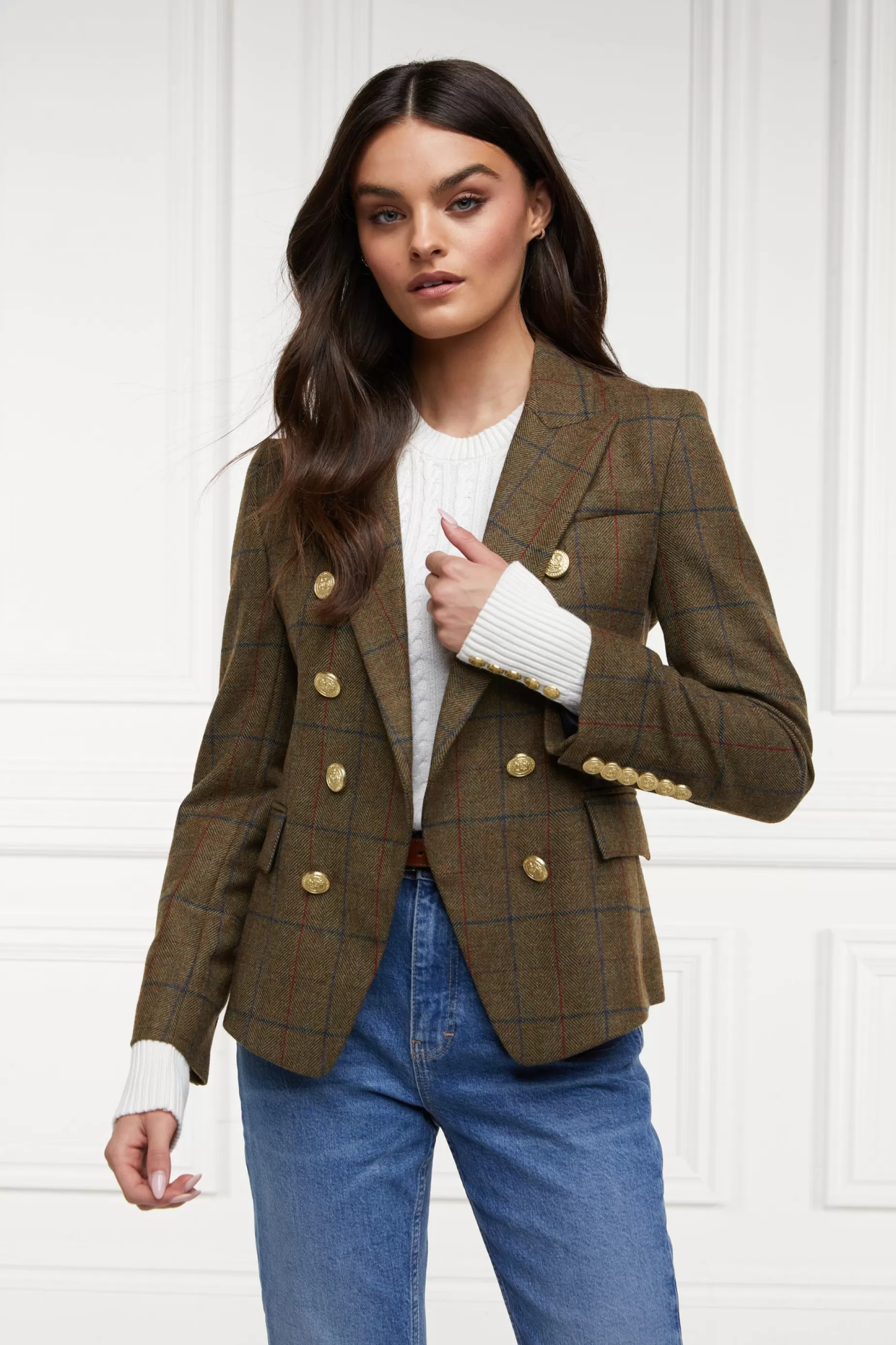 Holland Cooper Blazers | Jackets>Knightsbridge Blazer Glen Green