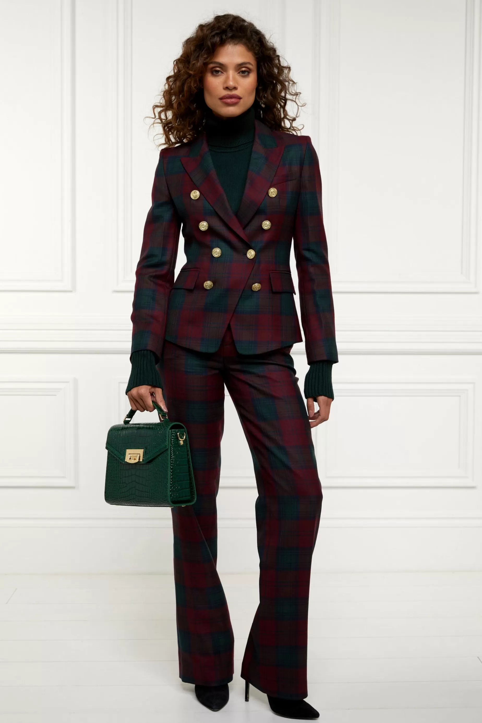 Holland Cooper Jackets | In Stock Tailoring>Knightsbridge Blazer Mulberry Tartan