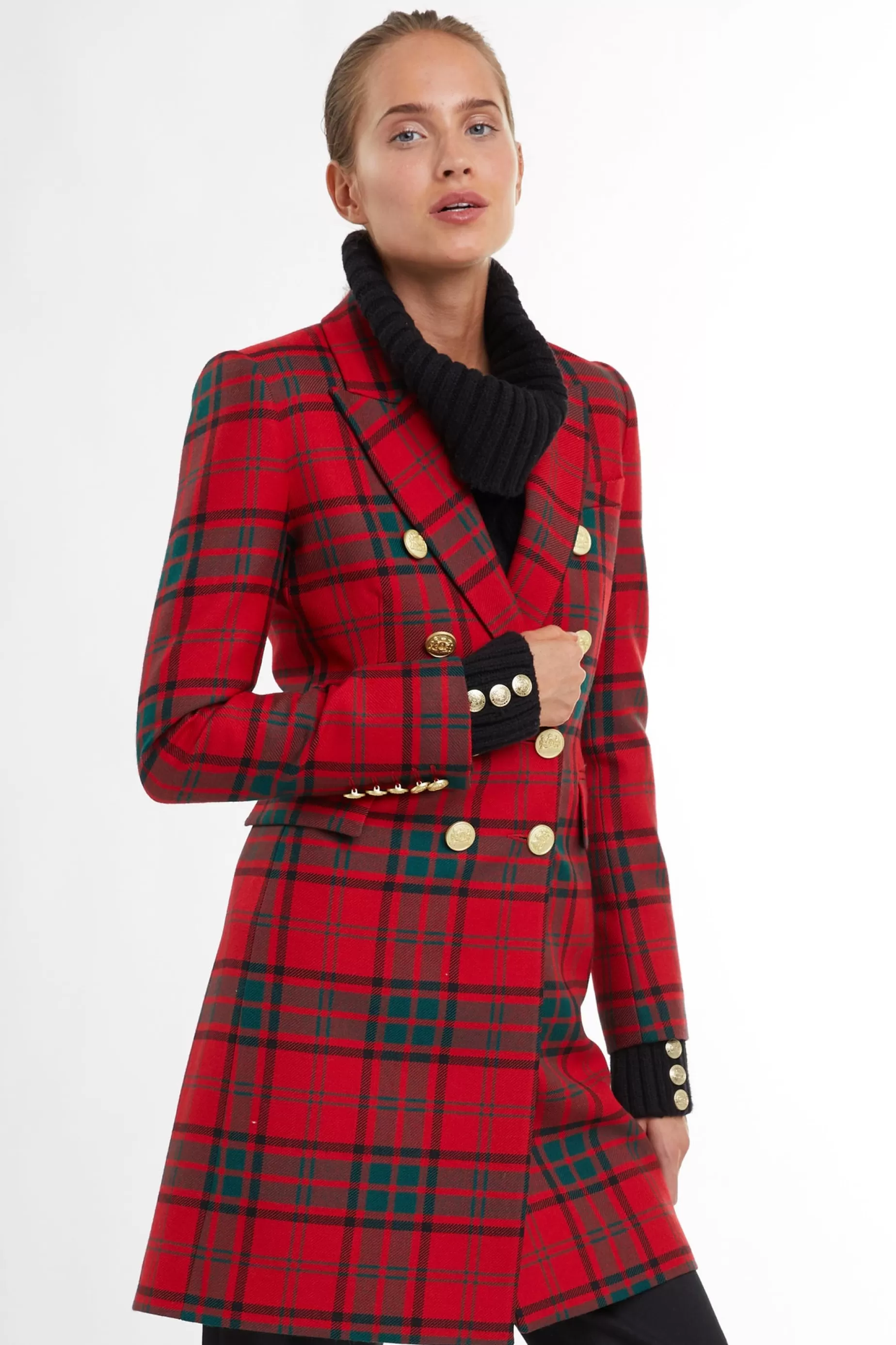 Holland Cooper Coats | In Stock Tailoring>Knightsbridge Coat Red Tartan