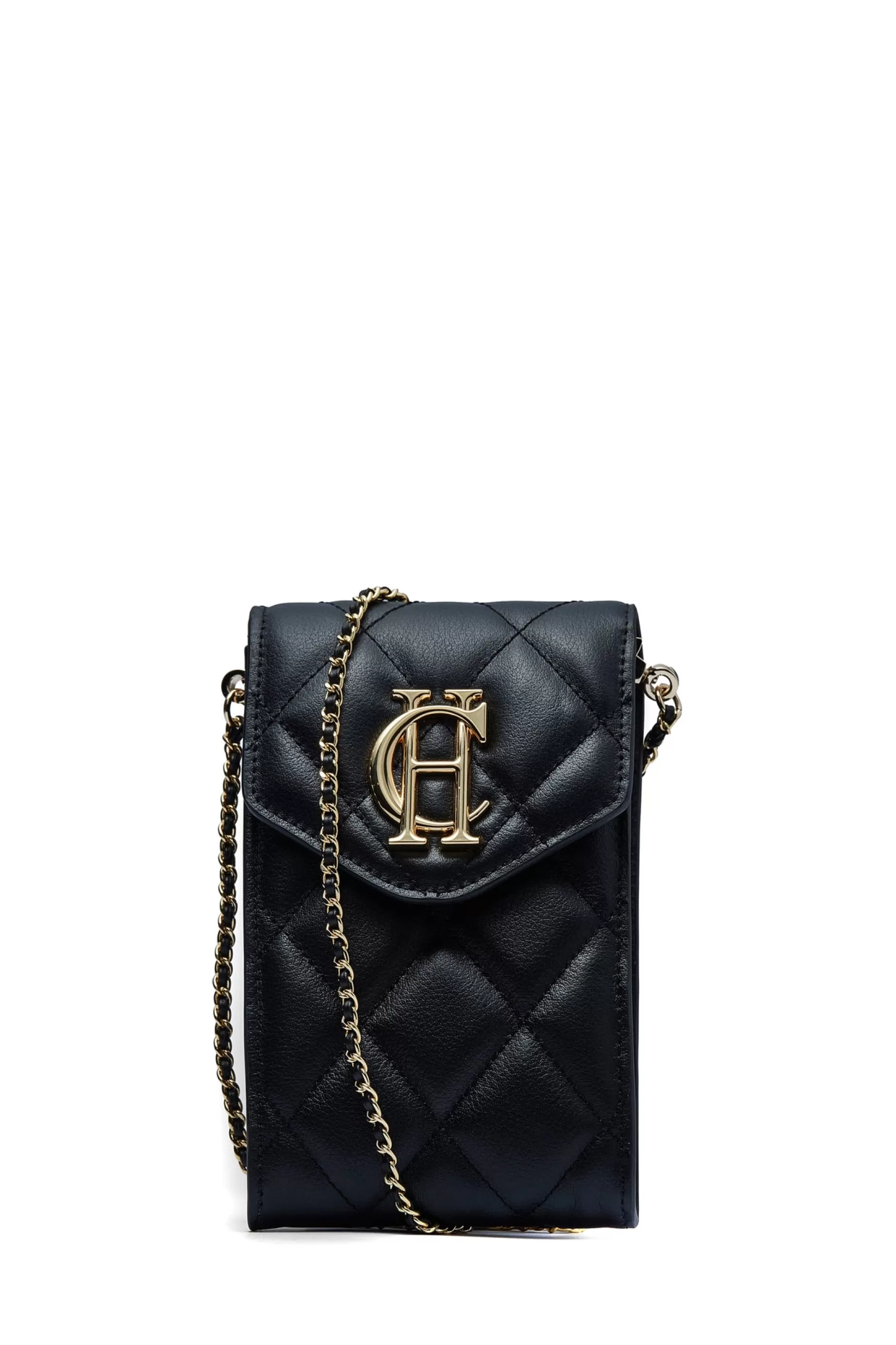 Holland Cooper The Perfect Gesture | Gifts For Her>Knightsbridge Phone Pouch Black Quilted