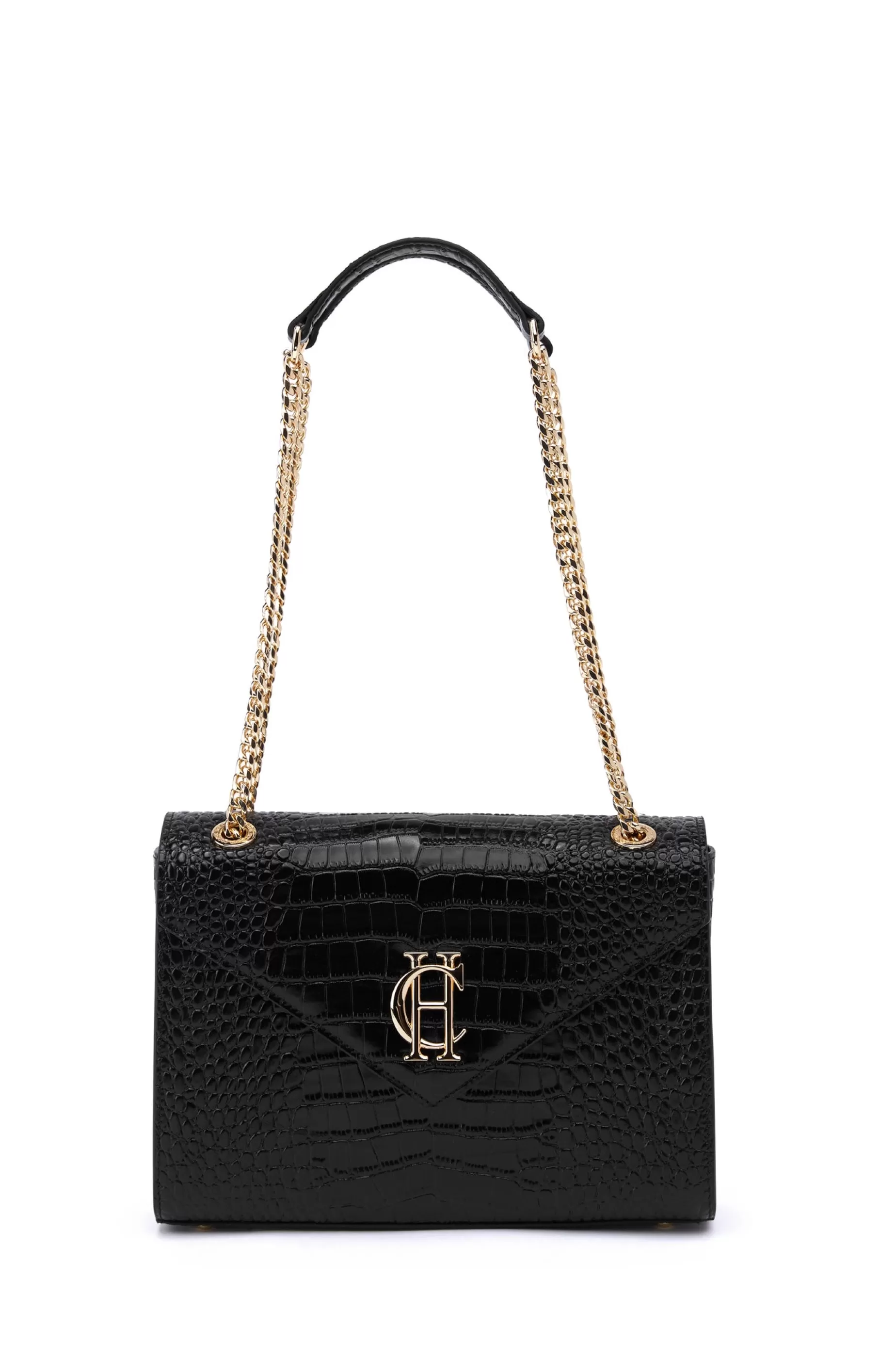 Holland Cooper The Perfect Gesture | Gifts For Her>Knightsbridge Shoulder Bag Black Croc