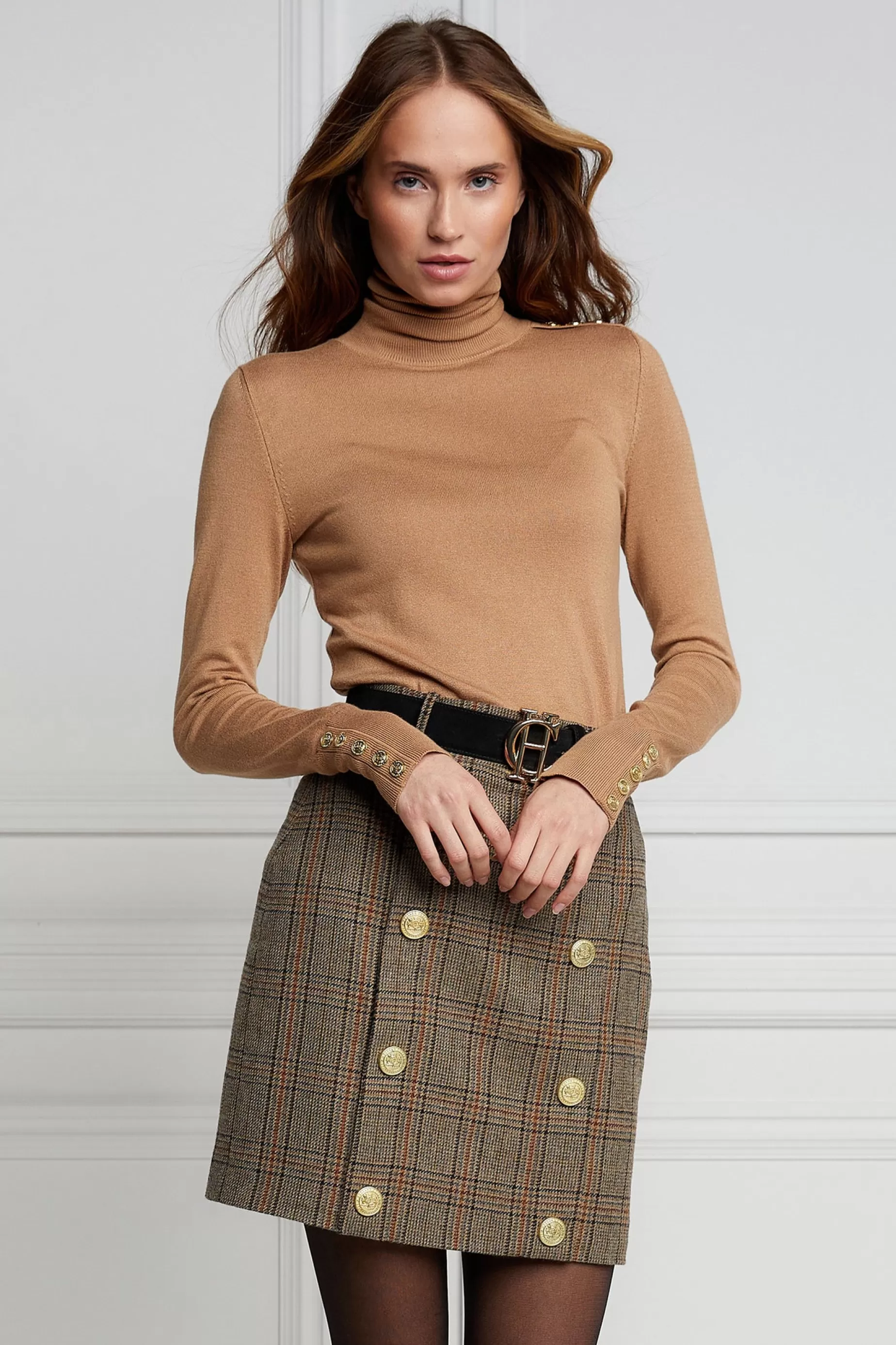 Holland Cooper Skirts>Knightsbridge Skirt Bourbon Tweed