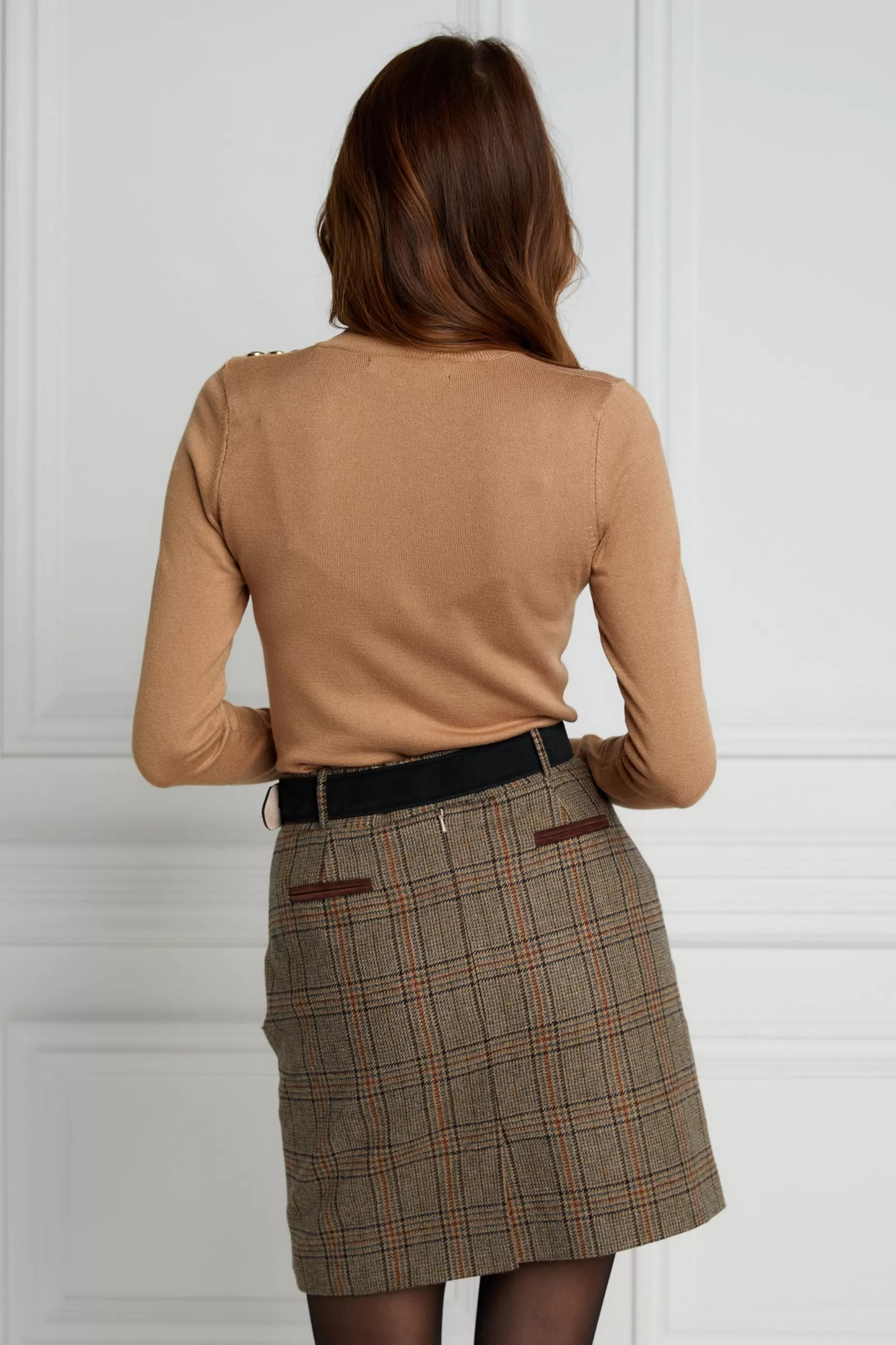 Holland Cooper Skirts>Knightsbridge Skirt Bourbon Tweed