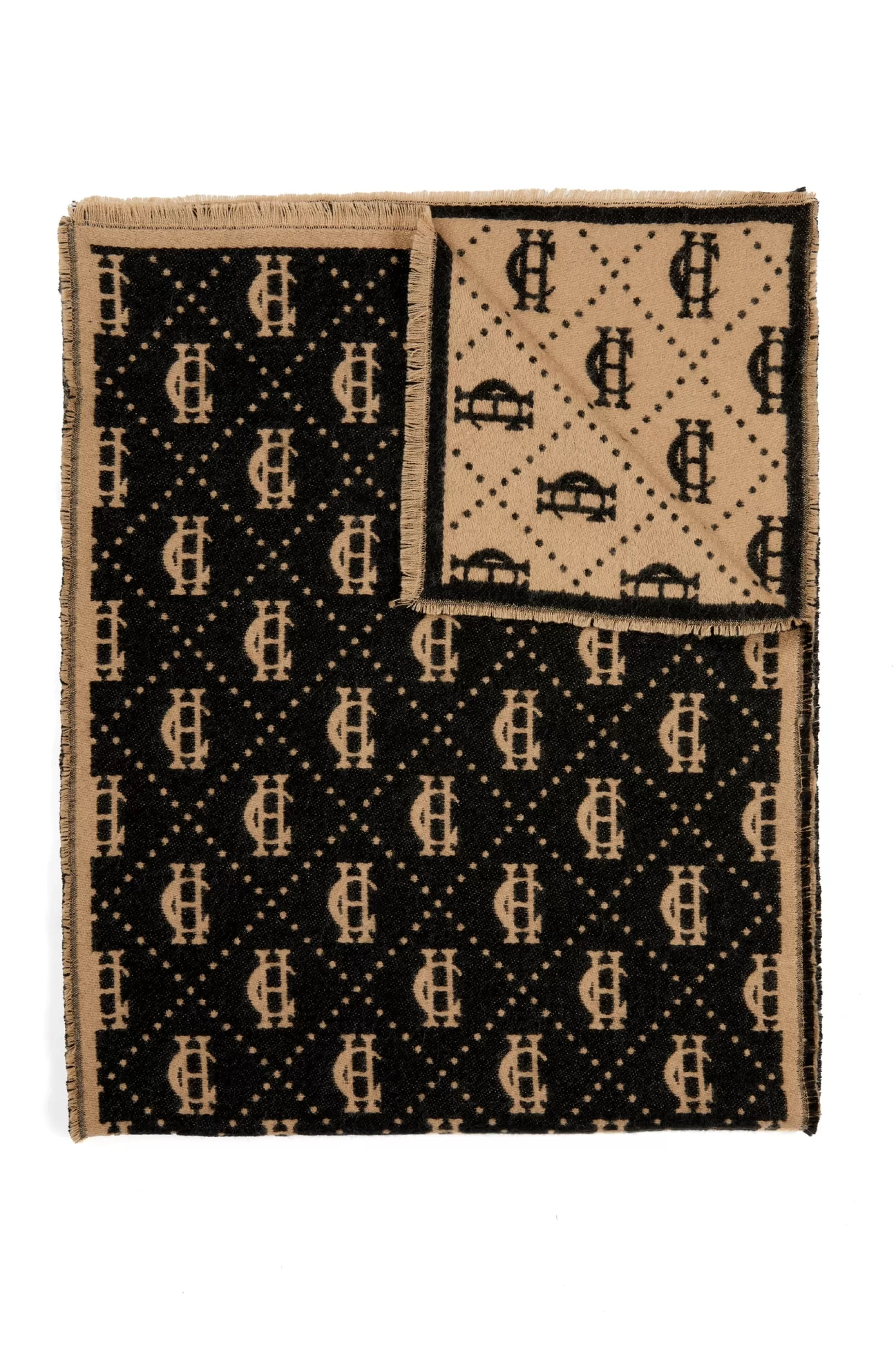 Holland Cooper Scarves | Scarves>Lightweight Monogram Scarf Tan Black